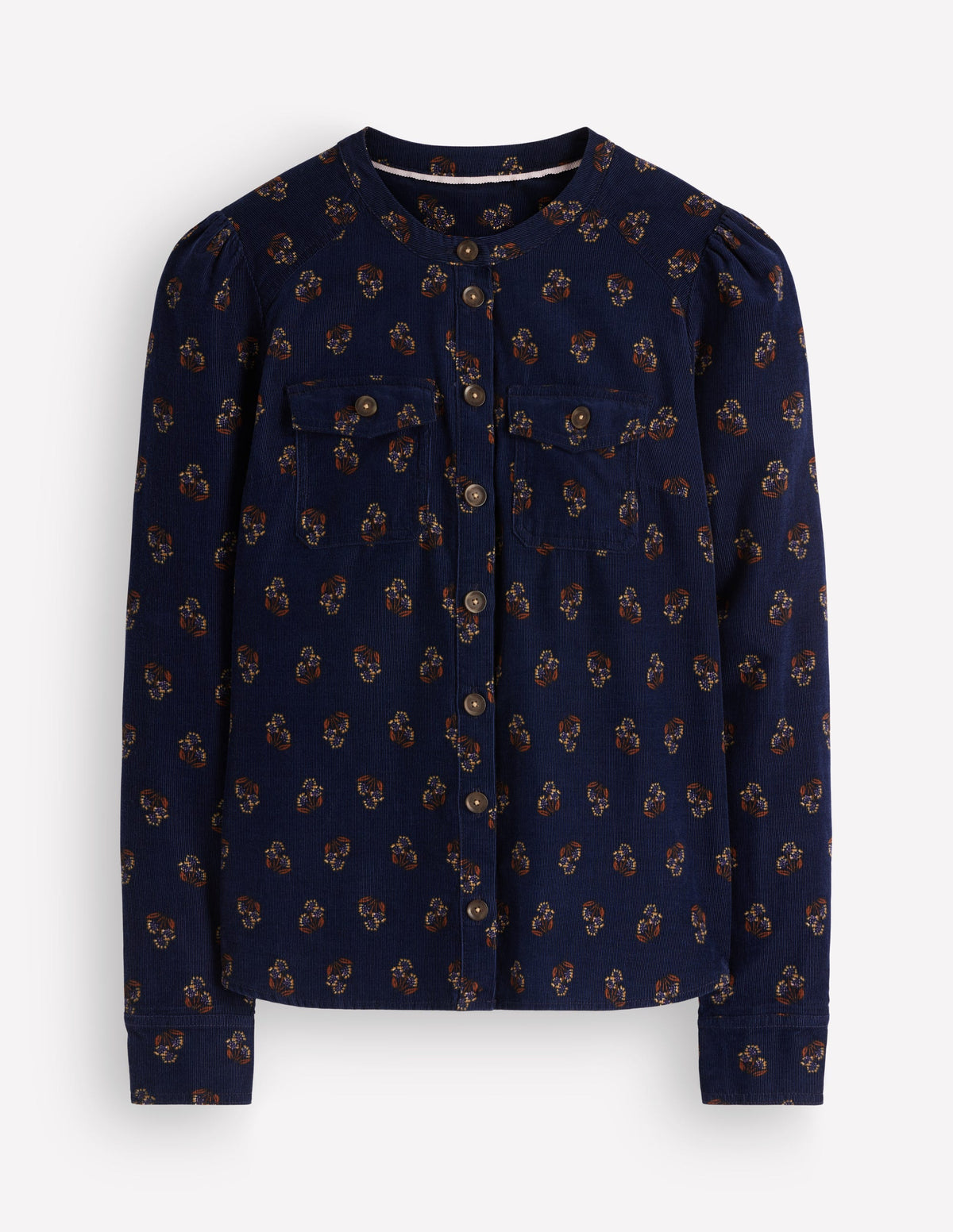 Thea Cord Shirt-French Navy, Ditsy Carnation - Image 5