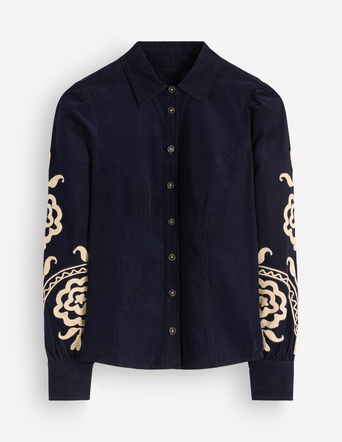 Sky Cord Shirt-Navy, Embroidered-6