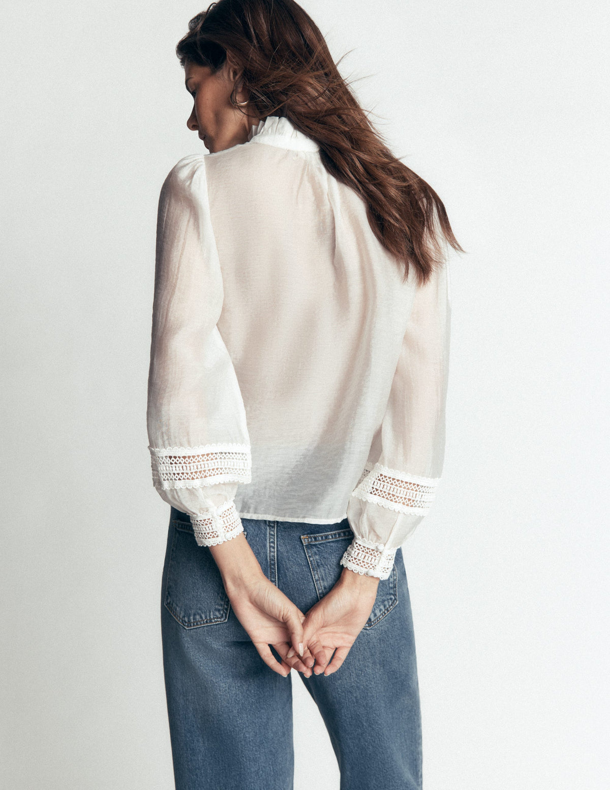 Lace Trim Top-Ivory - Image 3