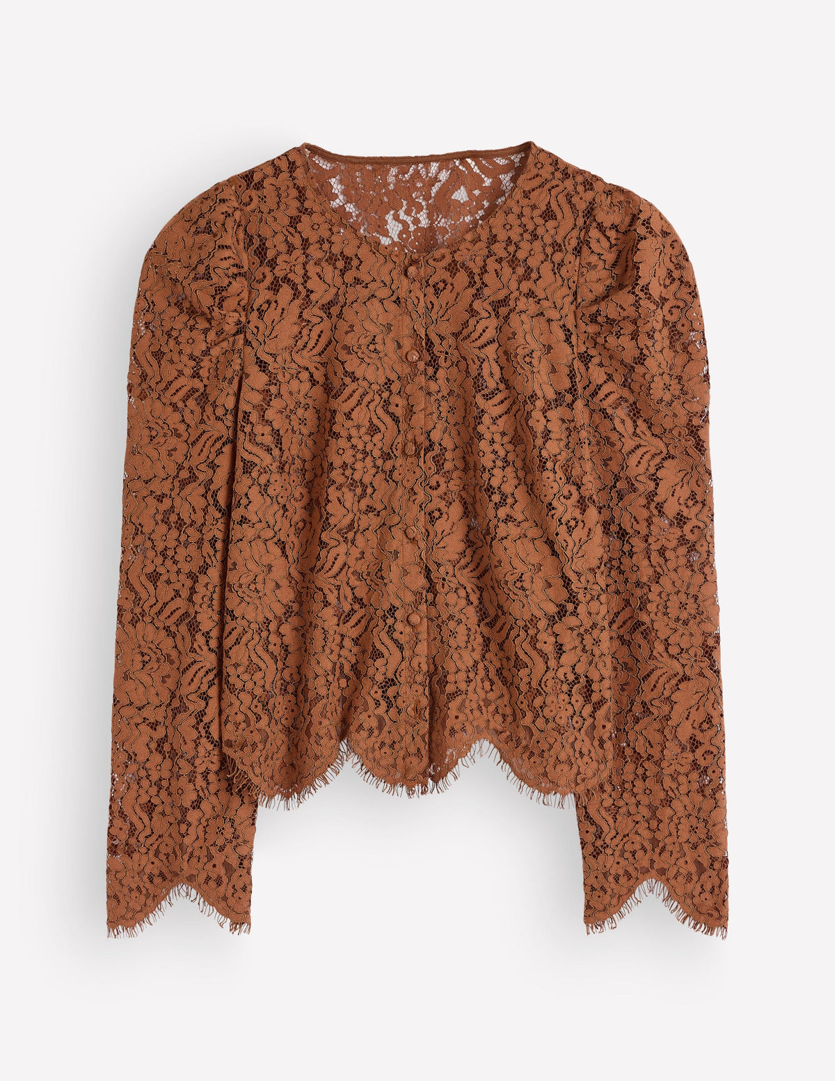 Lace Puff Sleeve Top-Ginger - Image 5