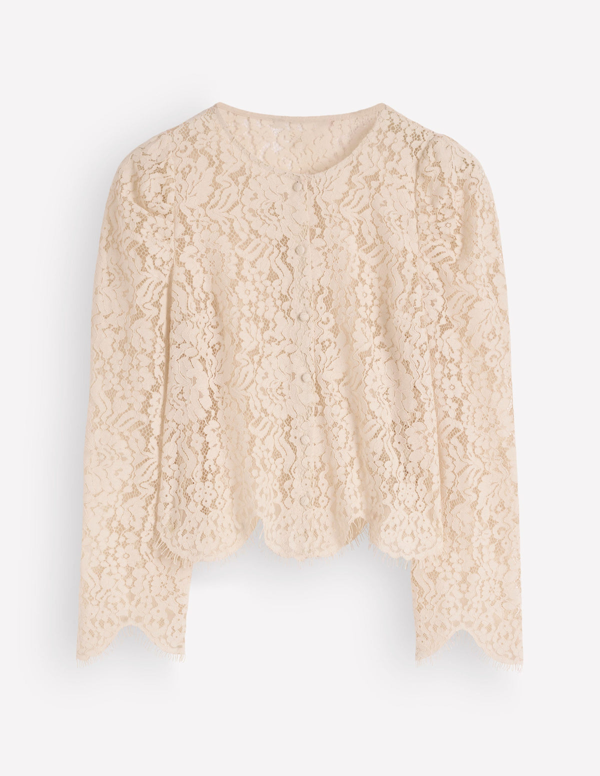 Lace Puff Sleeve Top-Warm Ivory-6
