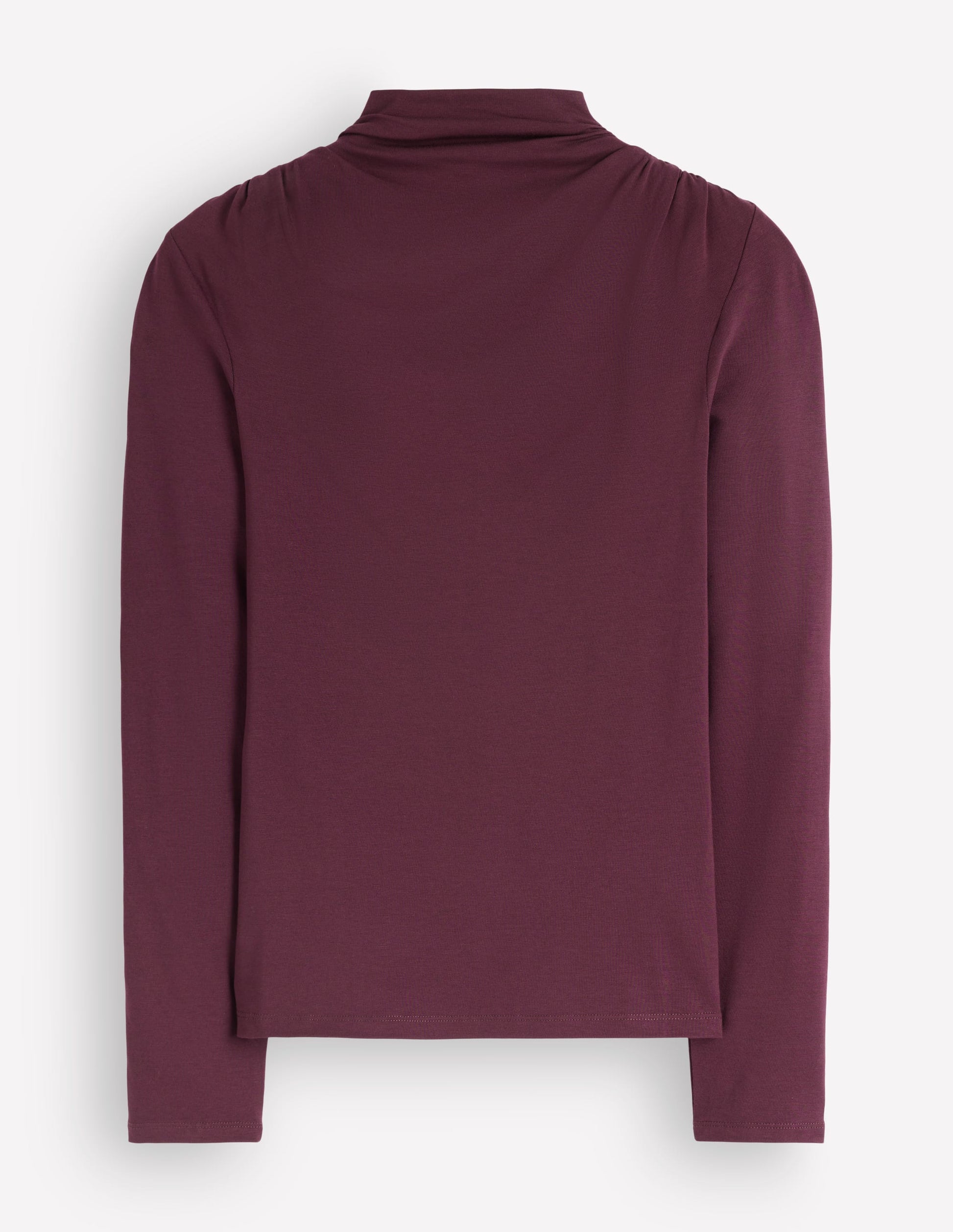 Tia Ruched High Neck Top-Dark Cherry-5