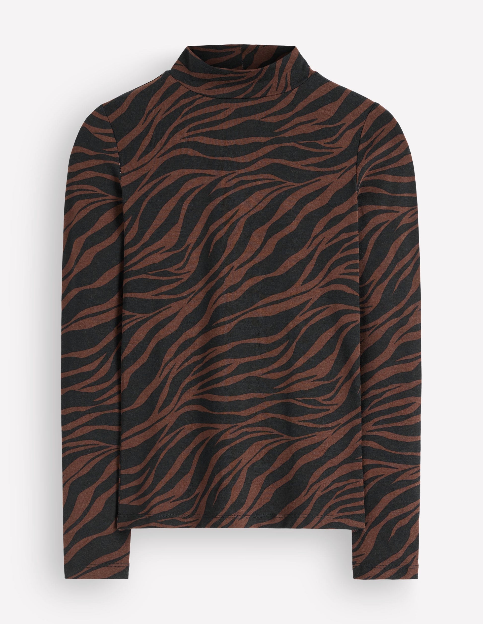 High Neck Jersey Top-Potting Soil, Zebra Swirl-5