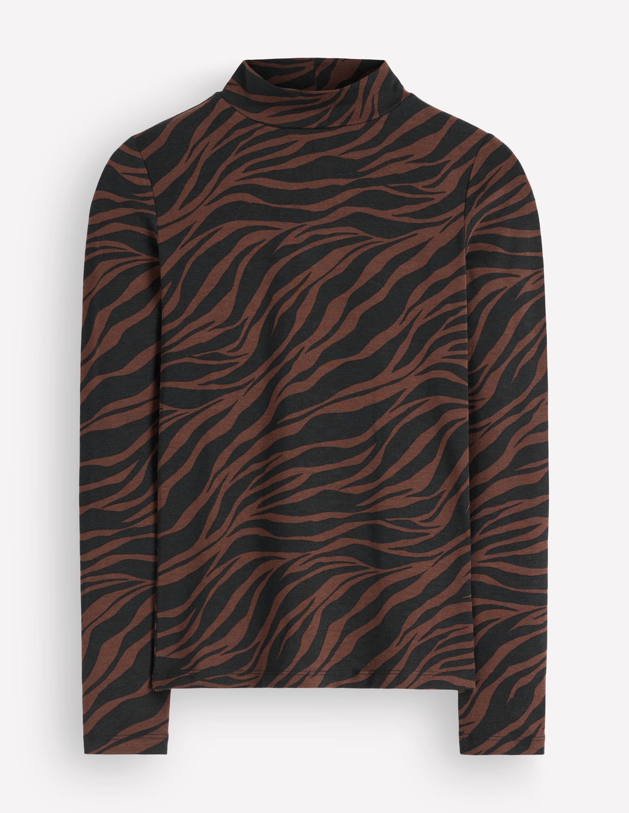 High Neck Jersey Top-Potting Soil, Zebra Swirl - Image 5