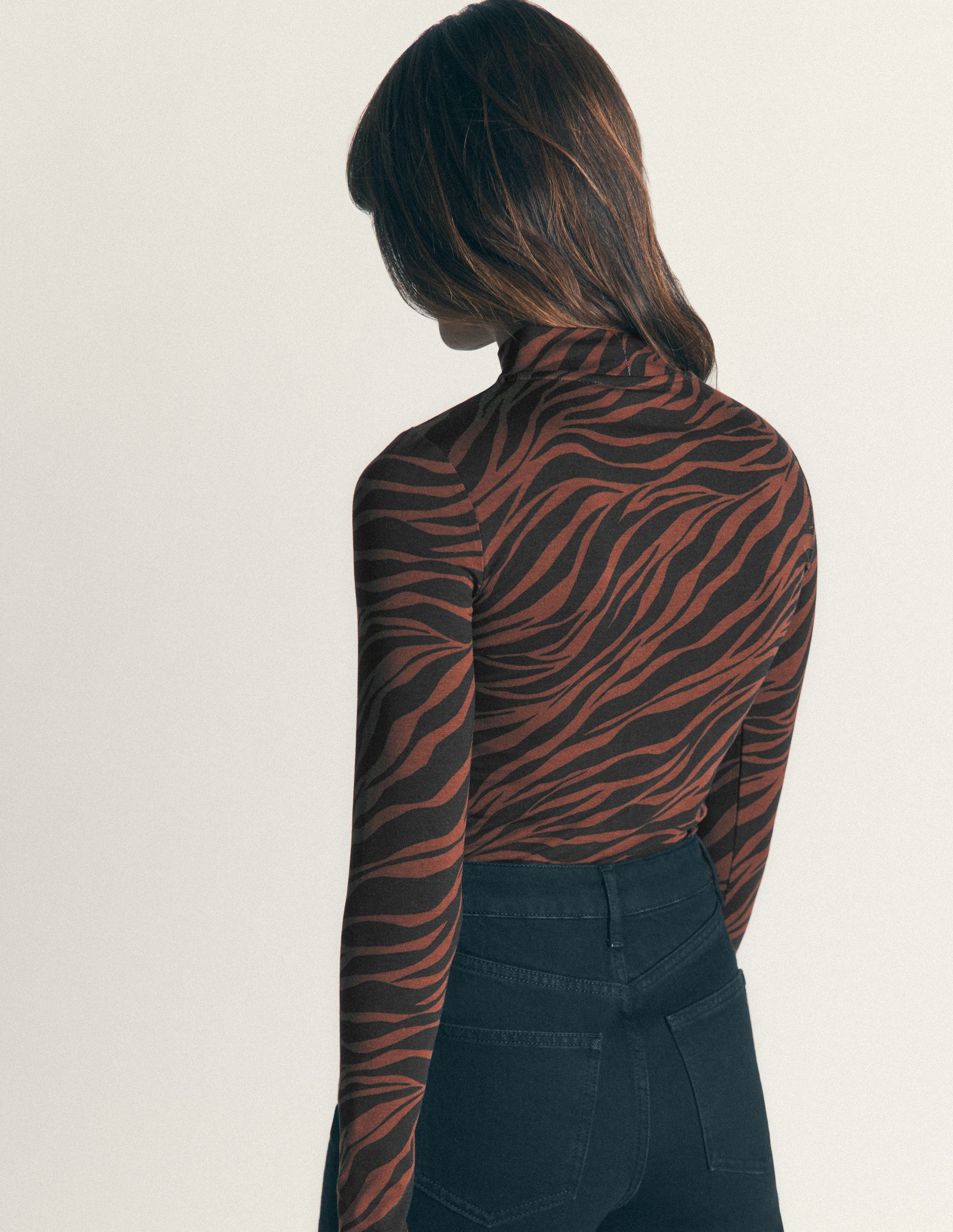 High Neck Jersey Top-Potting Soil, Zebra Swirl-3