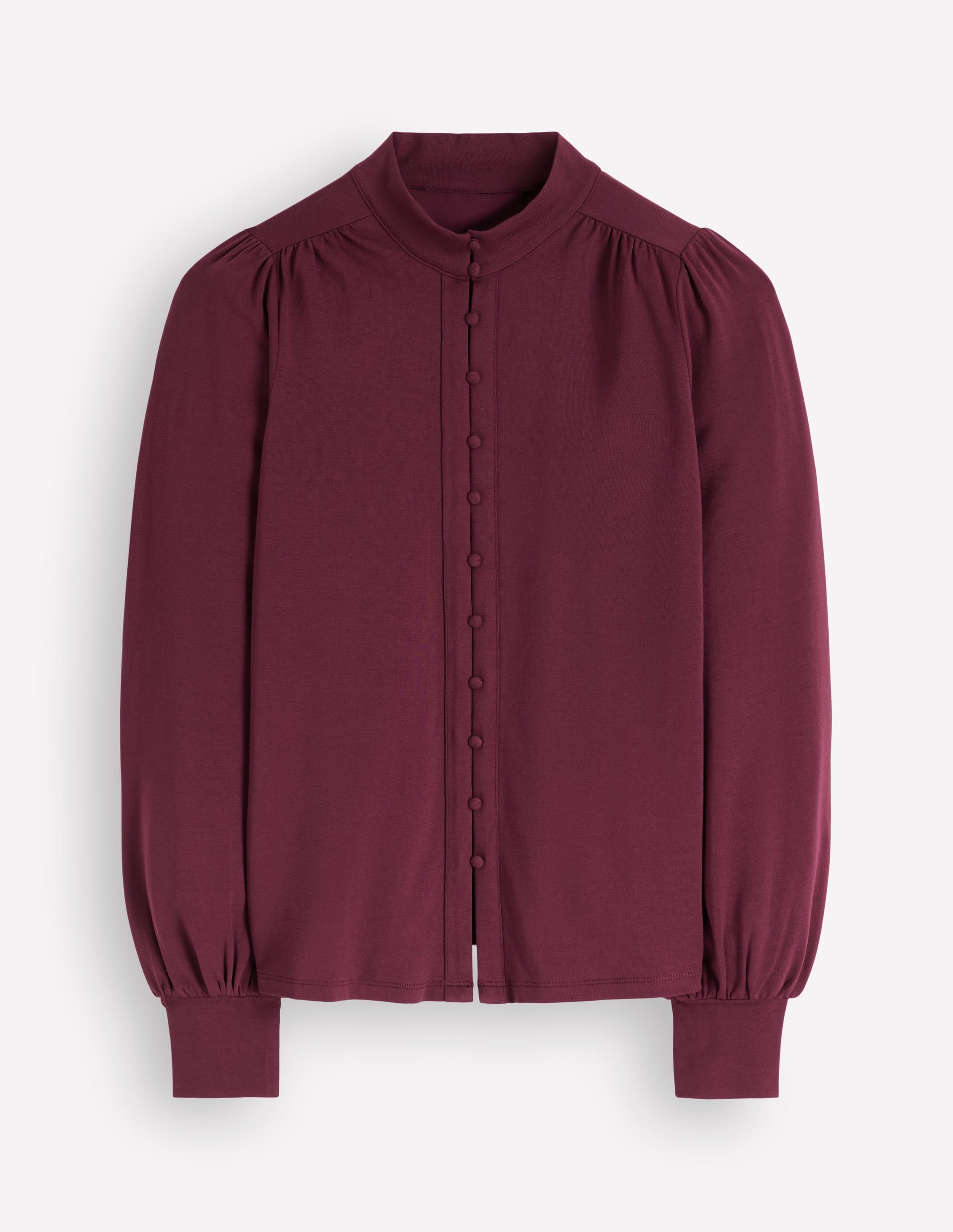 Isla Funnel Neck Button Blouse-Deep Wisteria - Image 6
