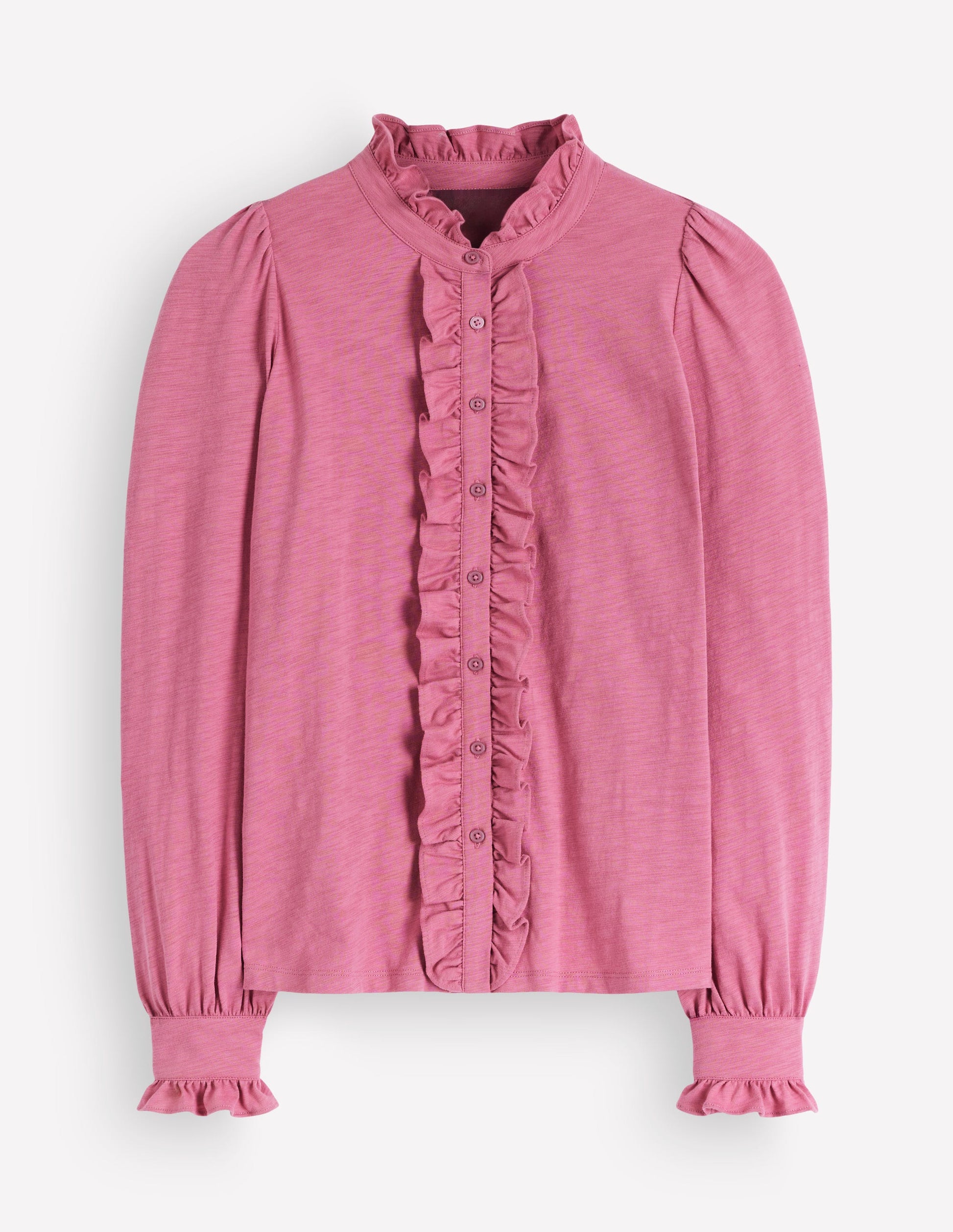 Jersey Frill Blouse-Pink Heather-5