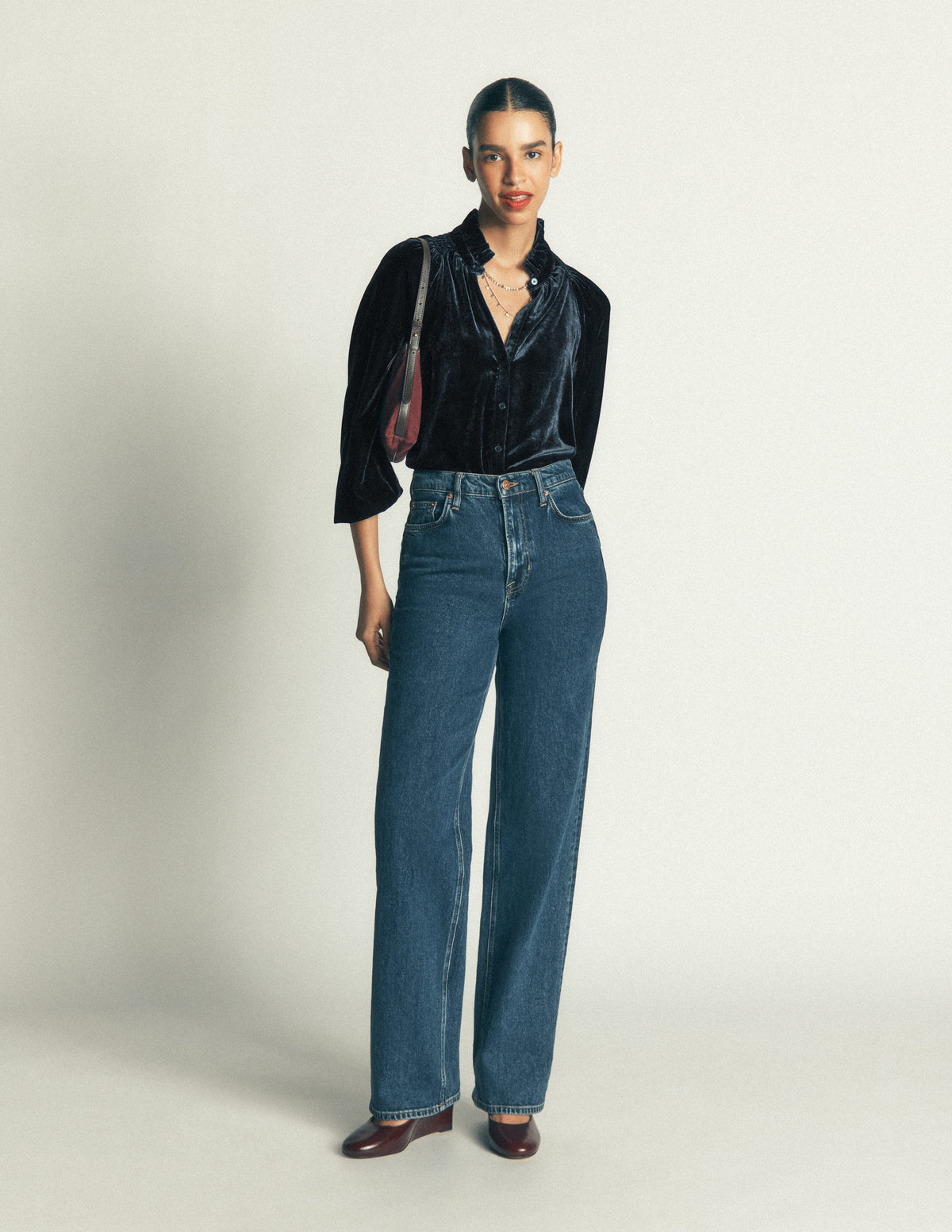Erica Frill Velvet Top-Teal Ocean - Image 4