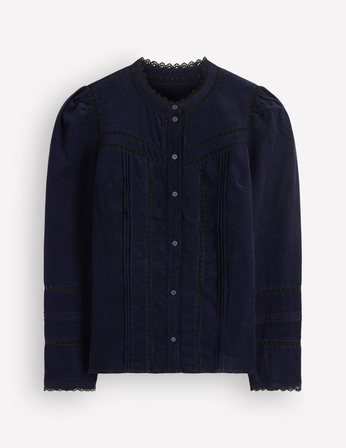 Carmen Lace Trim Cord Top-Navy - Image 5