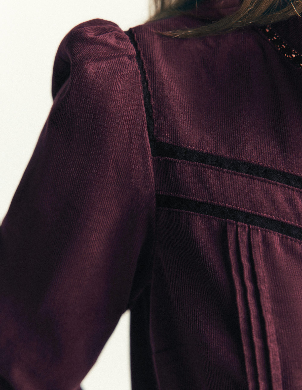 Carmen Lace Trim Cord Top-Dark Cherry-4