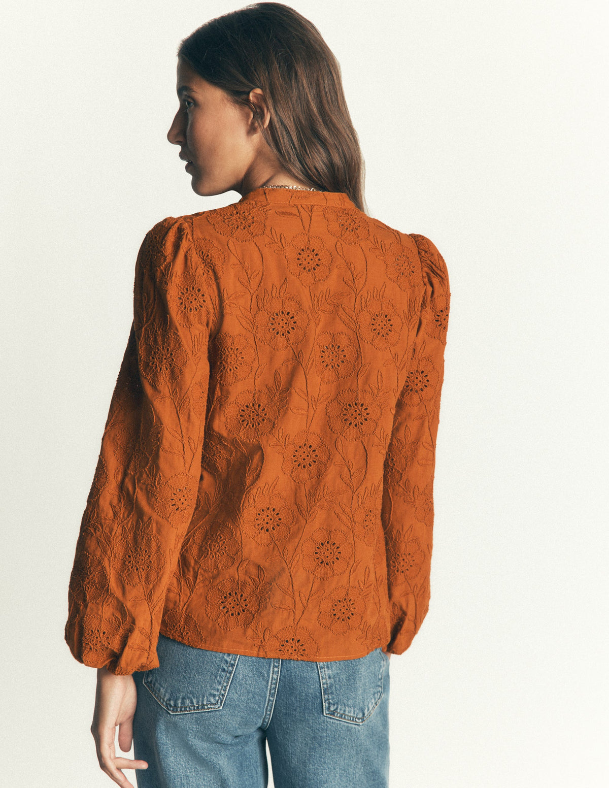 Broderie Cotton Top-Sugar Almond - Image 3