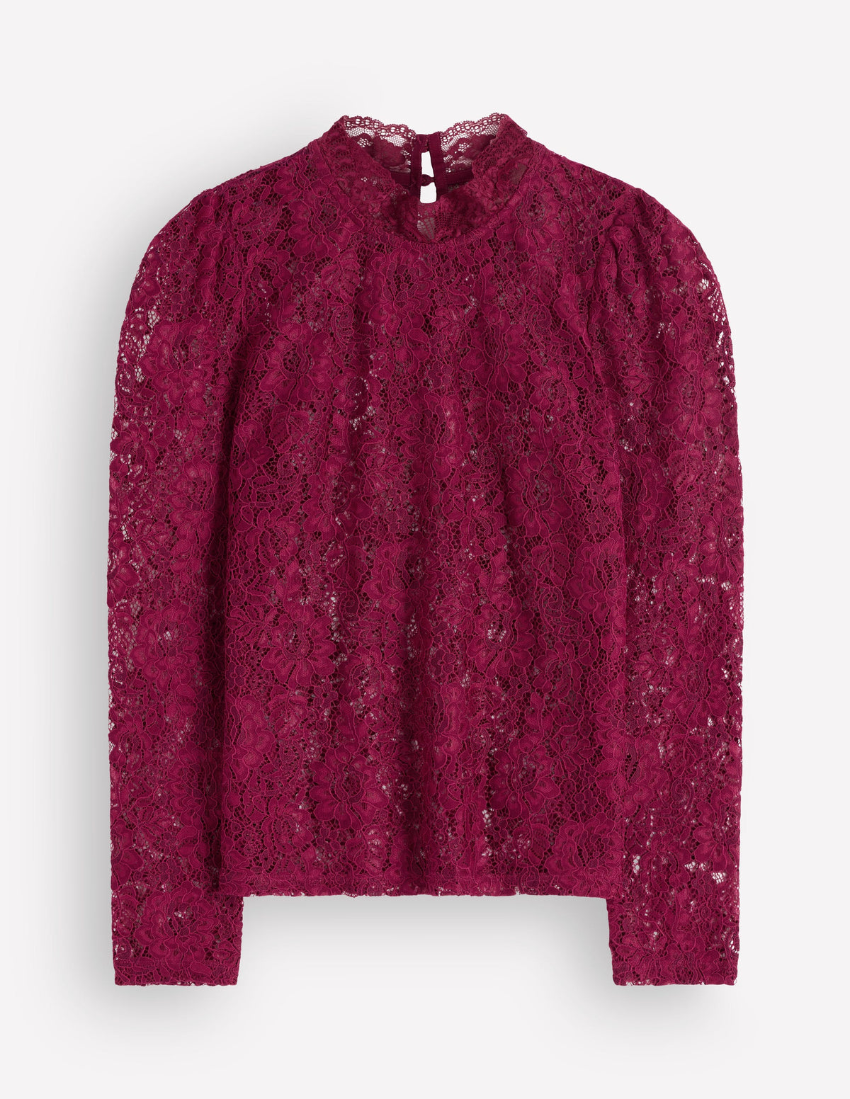 Lace Detail Top-Beetroot Red-6