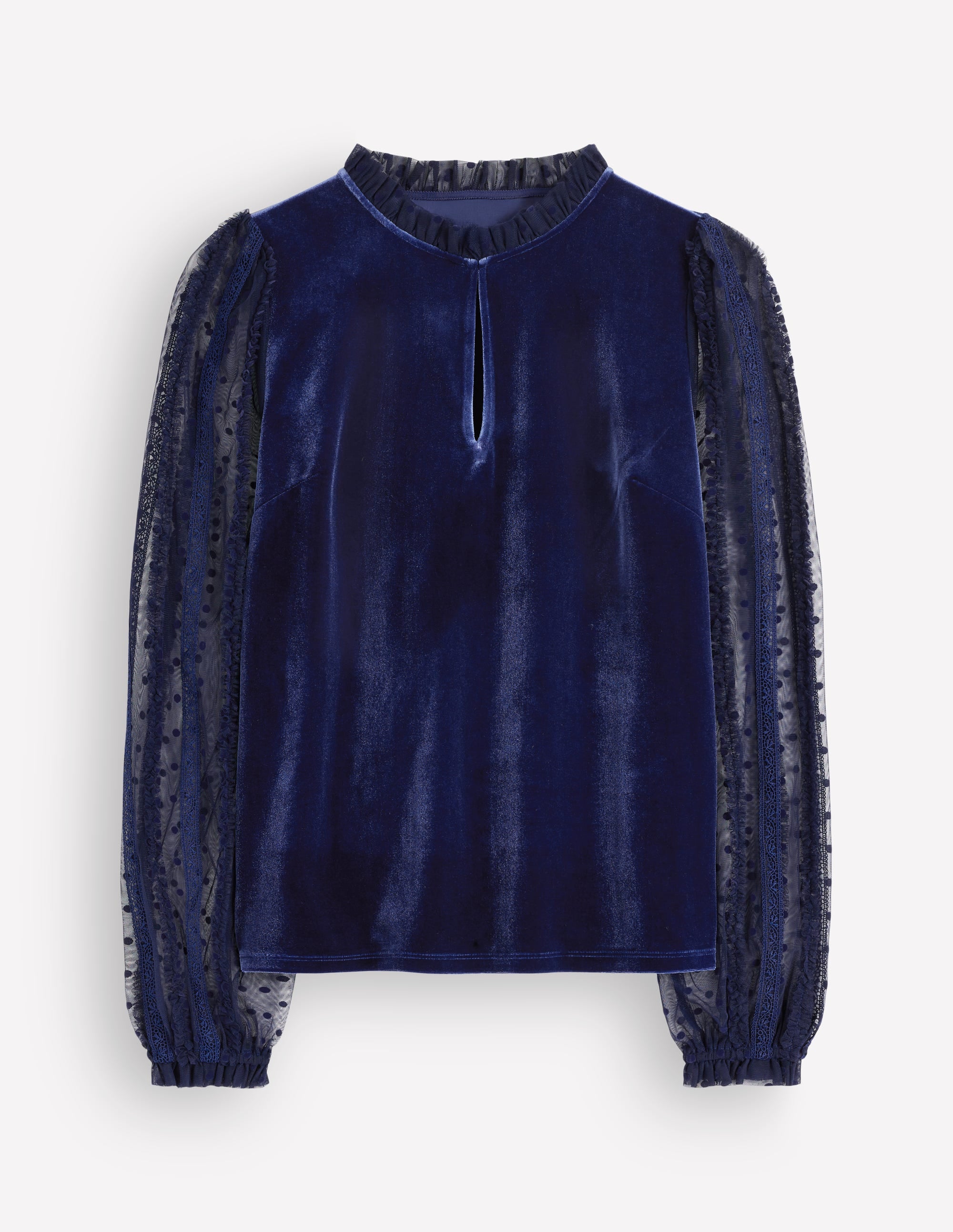 Tulle Mix Velvet Top - Zodiac Purple | Boden UK