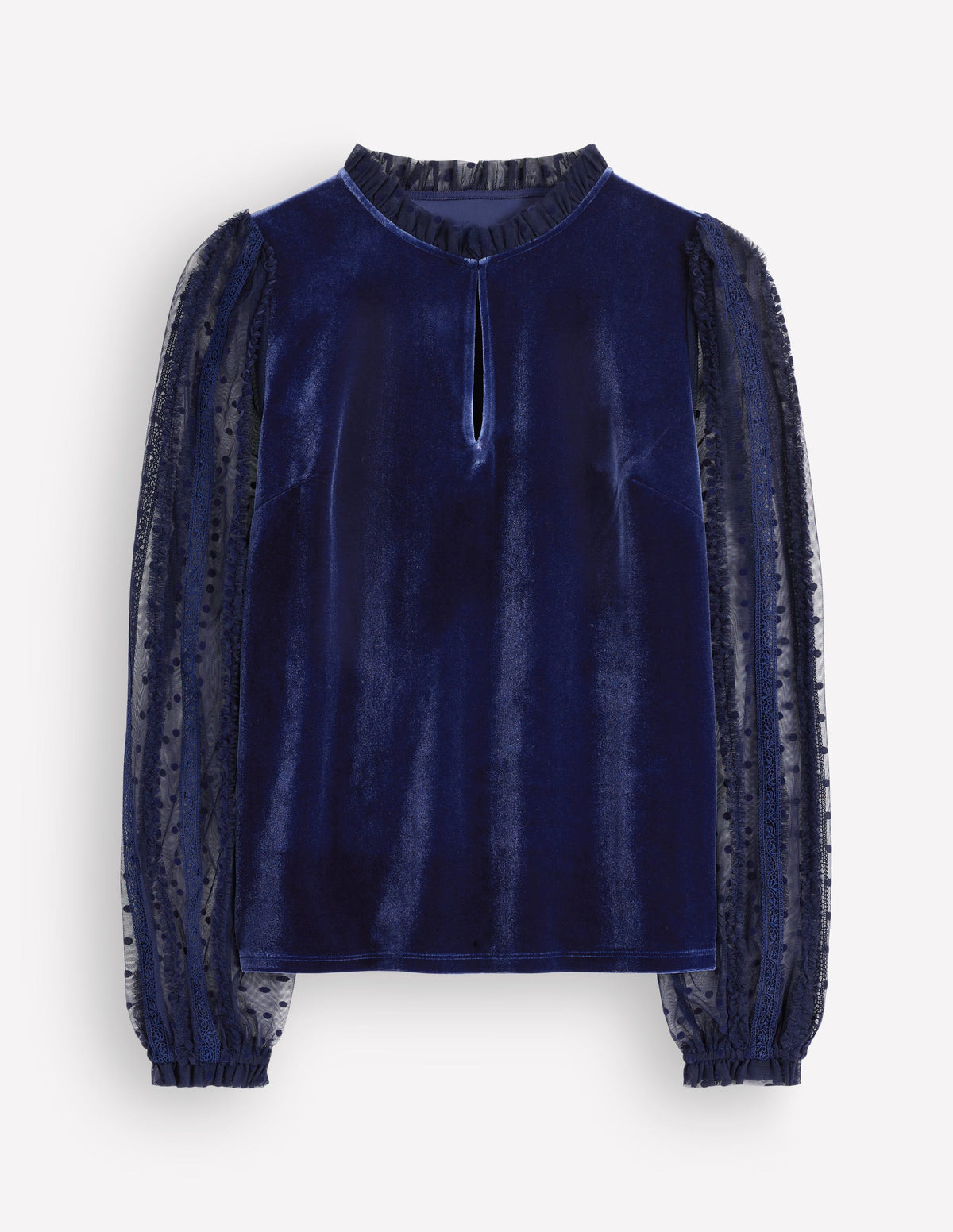 Tulle Mix Velvet Top-Zodiac Purple-5