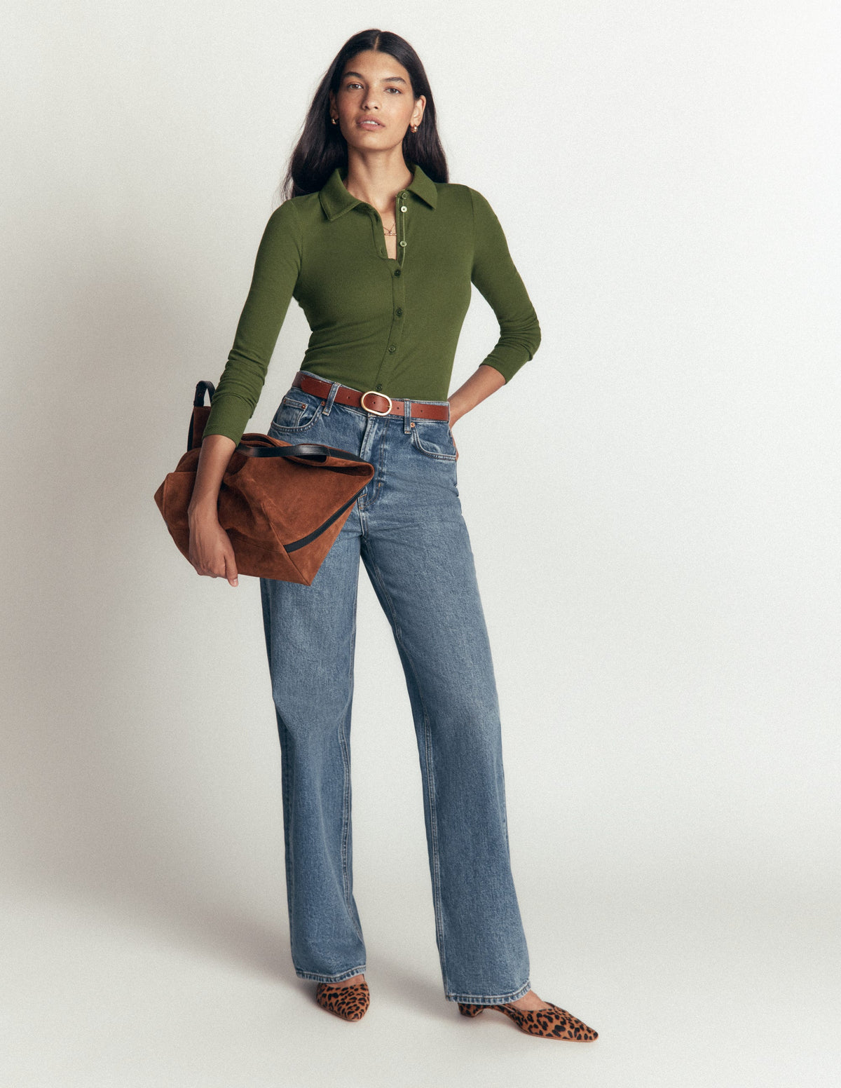 Jersey Velvet Ribbed Shirt-Forest Green-4