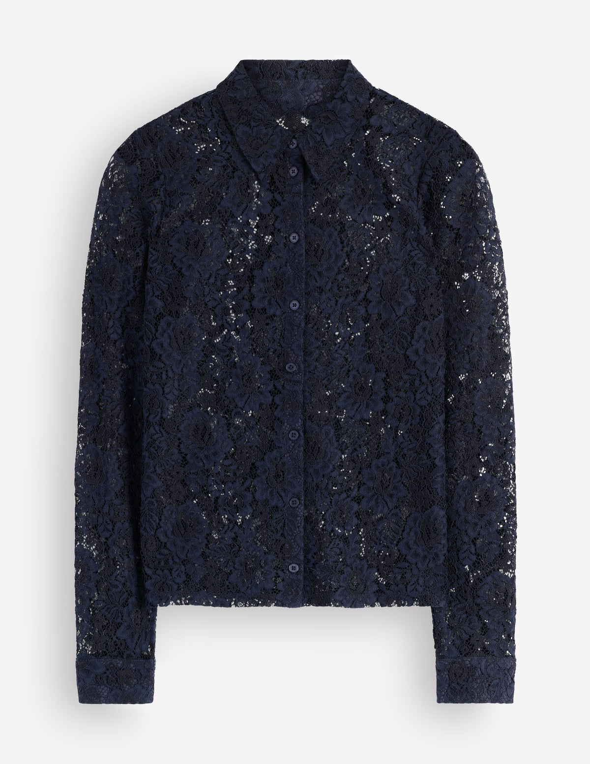 Jersey Lace Shirt-Navy - Image 5