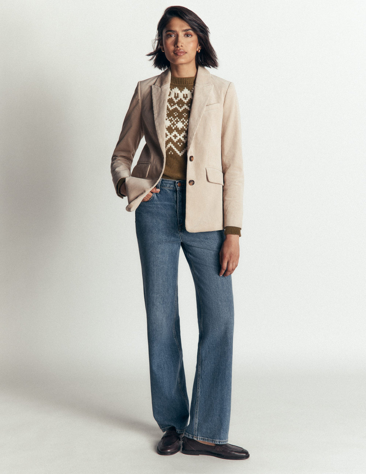 Stamford Cord Blazer-Latte-2