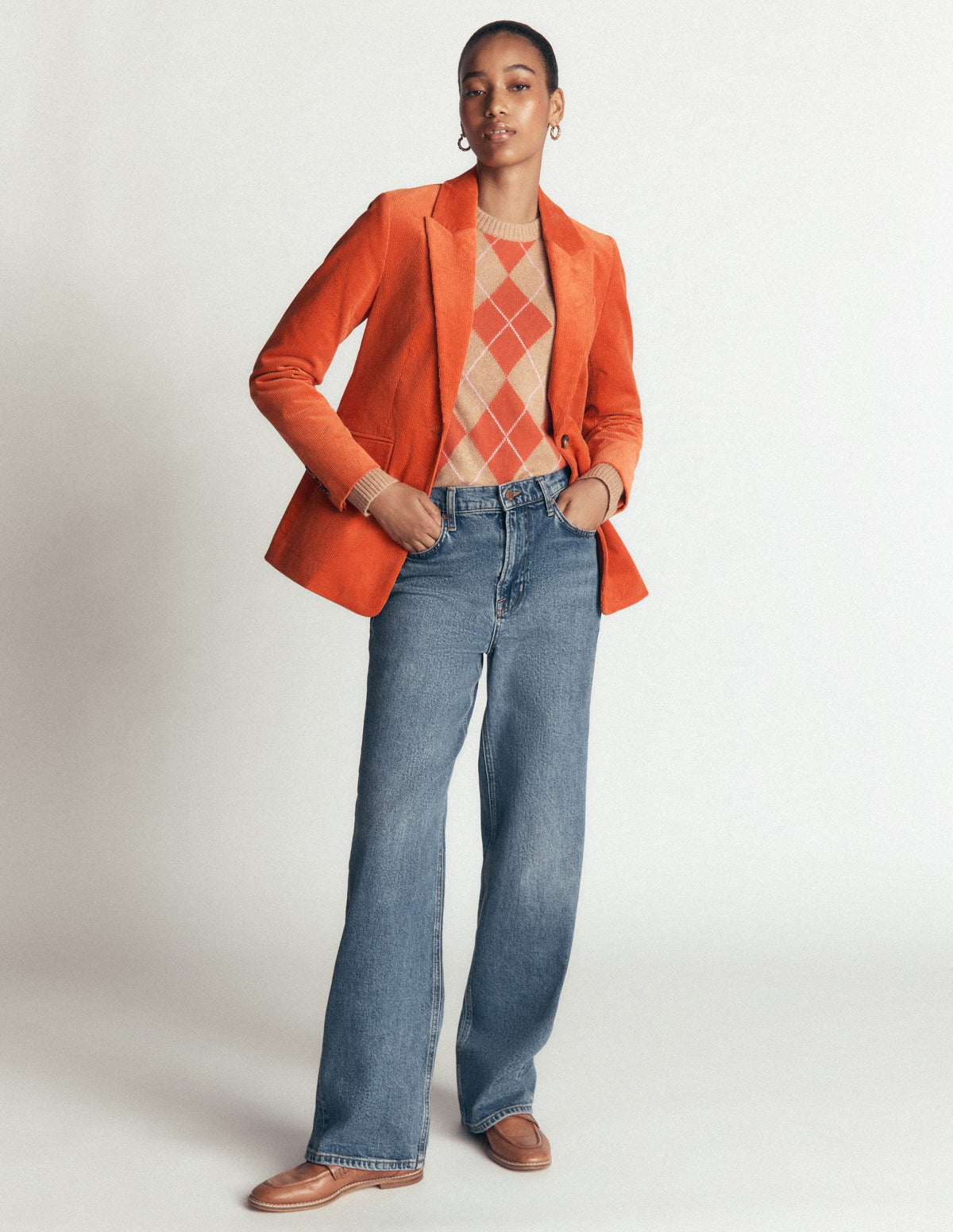 Stamford Cord Blazer-Spiced Ginger-1