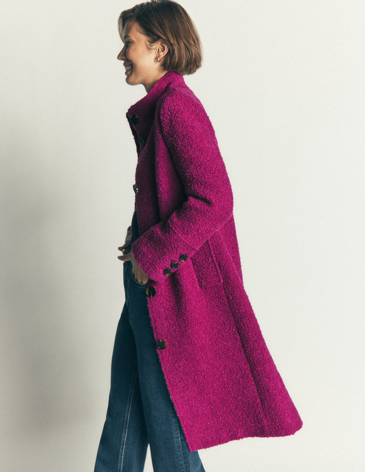 Funnel Neck Wool Coat-Festival Fuschia-4