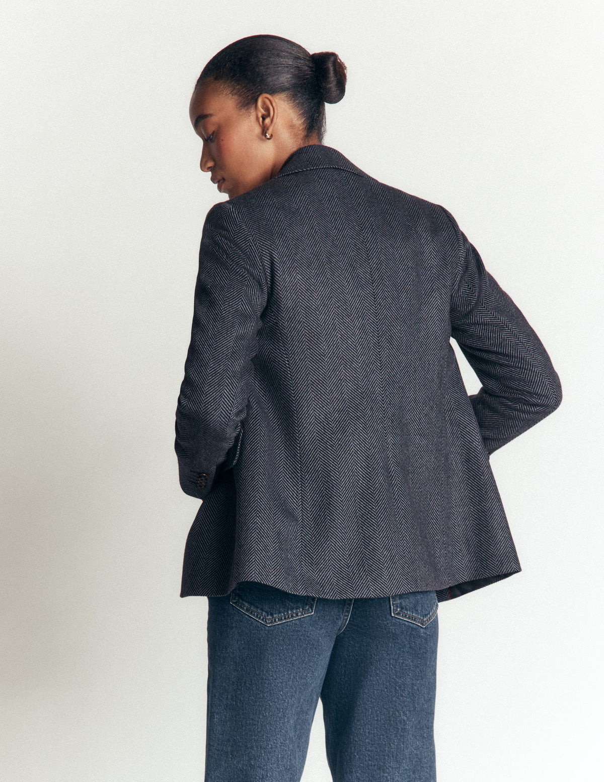 Stamford Wool Blazer-Blue and Navy Herringbone-3