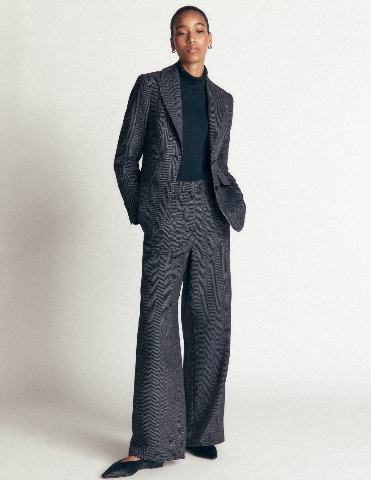 Stamford Wool Blazer-Blue and Navy Herringbone-6