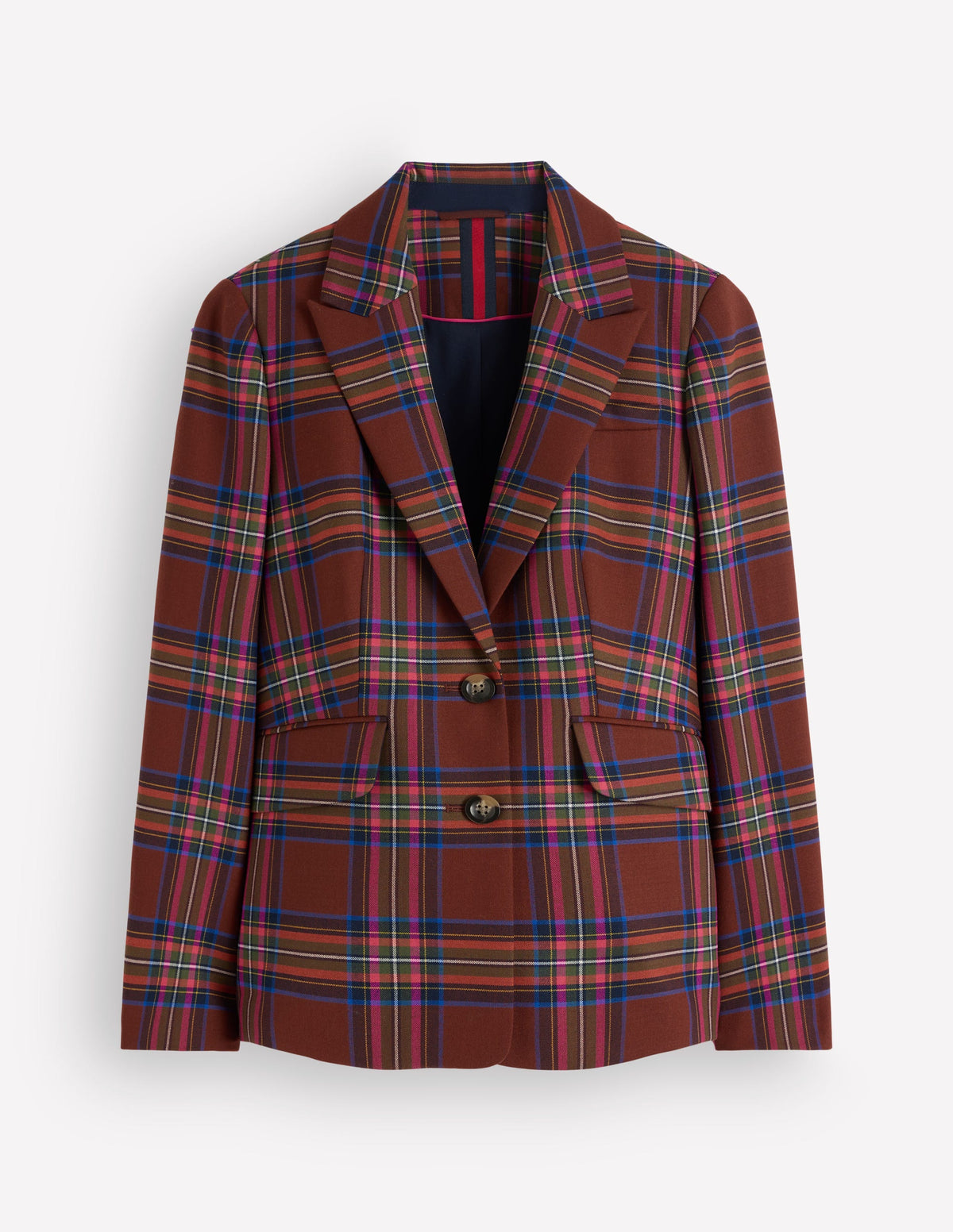 Stamford Wool Blazer-Brown, Blue and Orange Check - Image 7