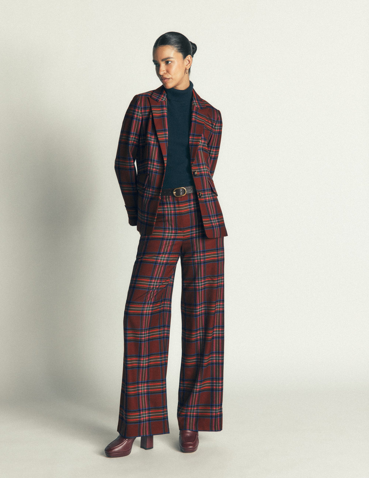 Stamford Wool Blazer-Brown, Blue and Orange Check-5