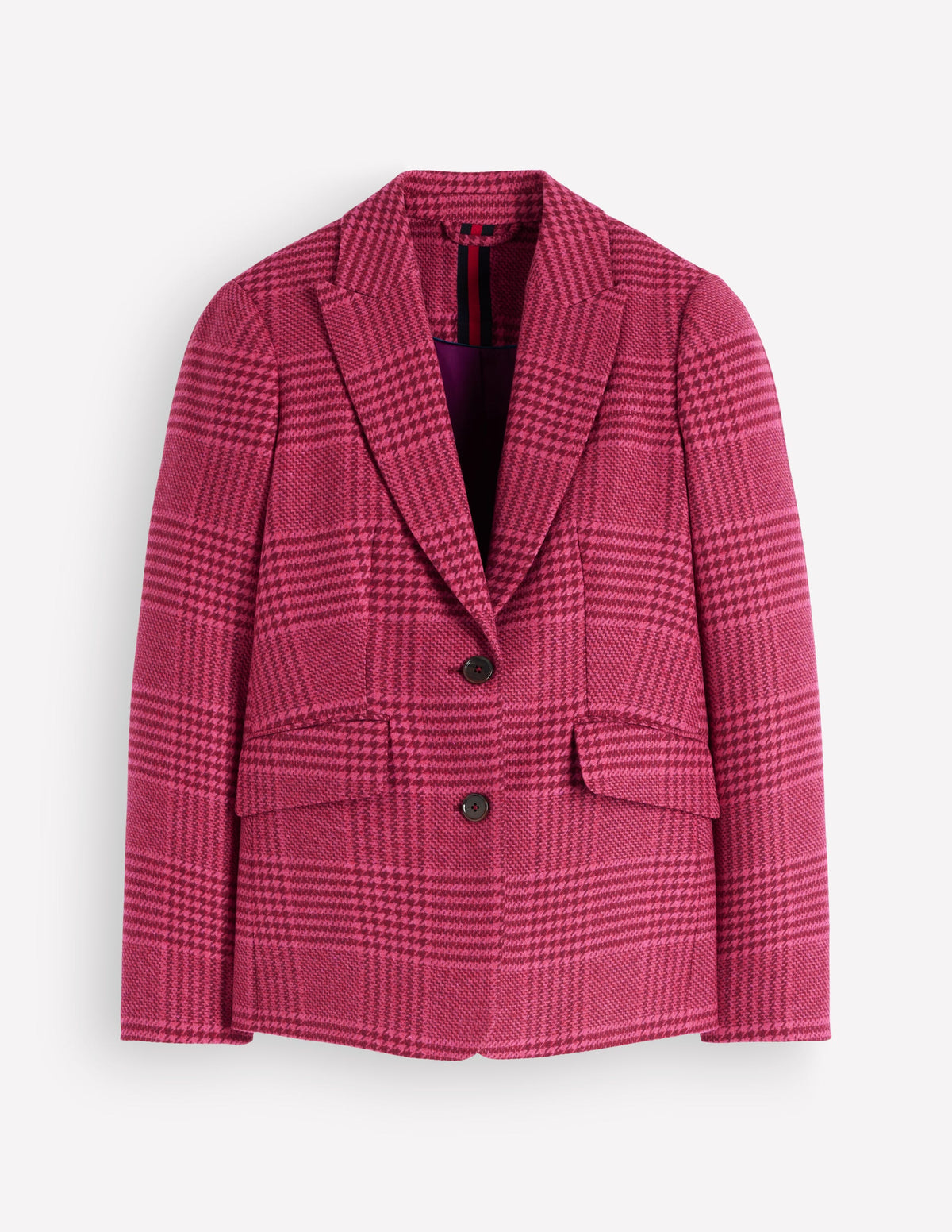 Stamford Wool Blazer-Pink And Maroon Check - Image 6