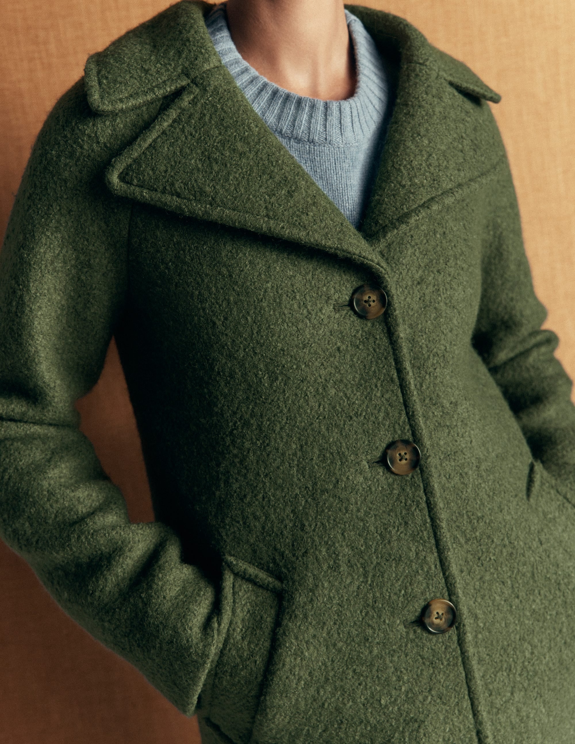 Cotswold Wool Coat-Hunter Green - Image 2