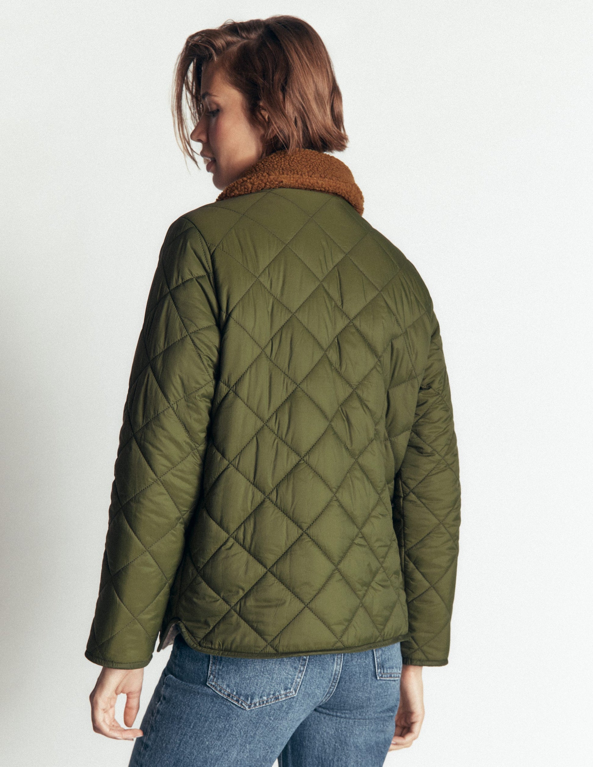 Reversible Borg Mix Coat-Woodland Green-4
