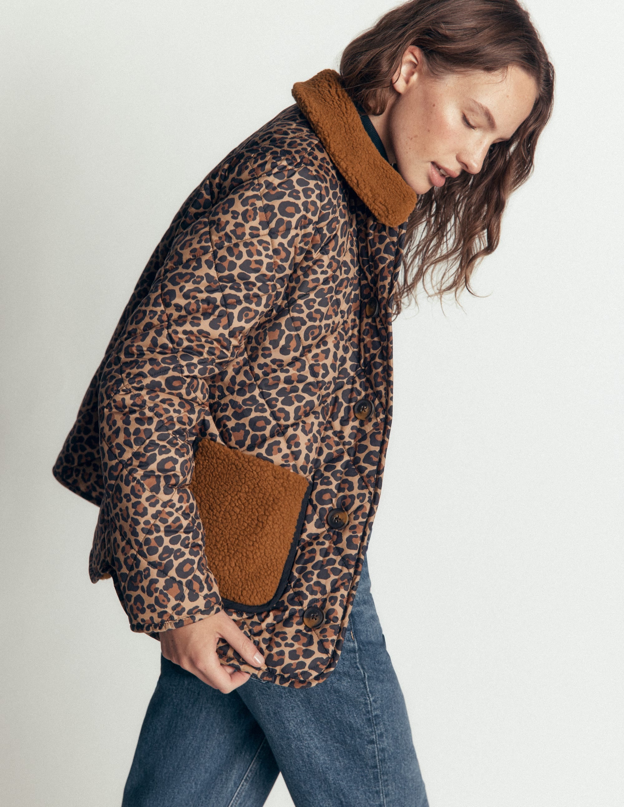 Reversible Borg Mix Coat-Leopard - Image 3