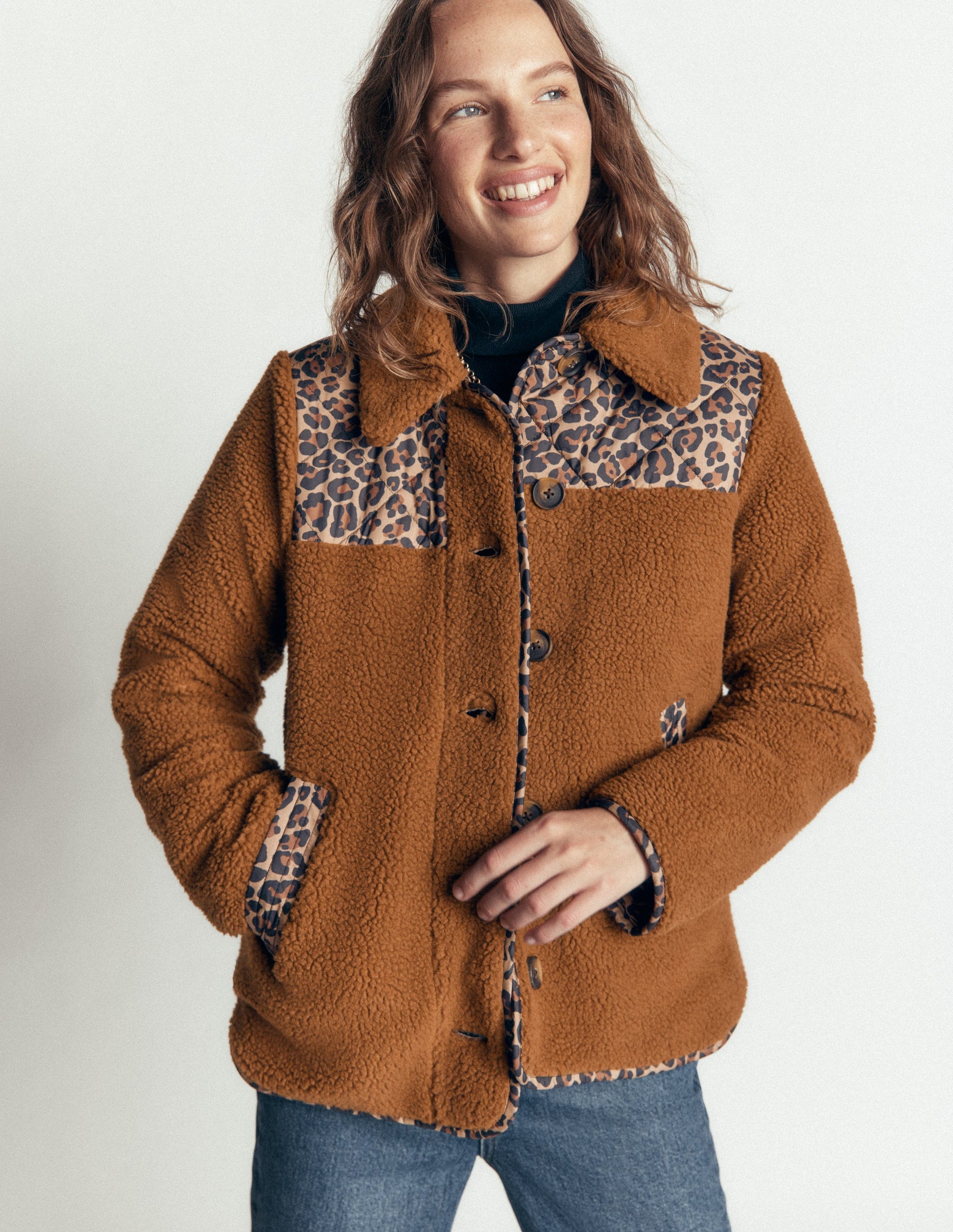 Reversible Borg Mix Coat-Leopard-5