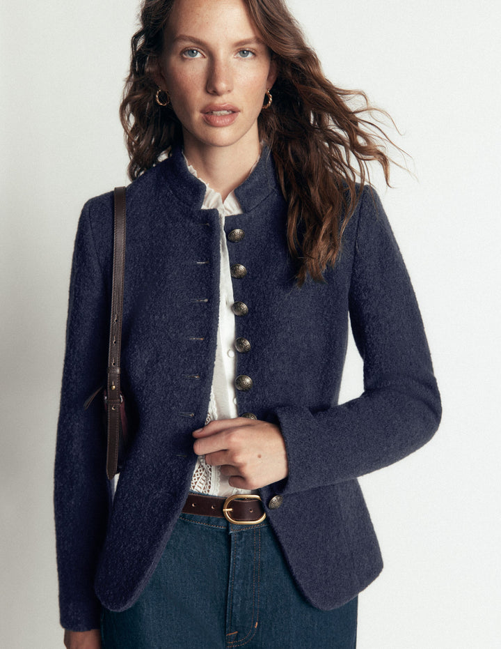 Hereford Boiled Wool Jacket-Navy