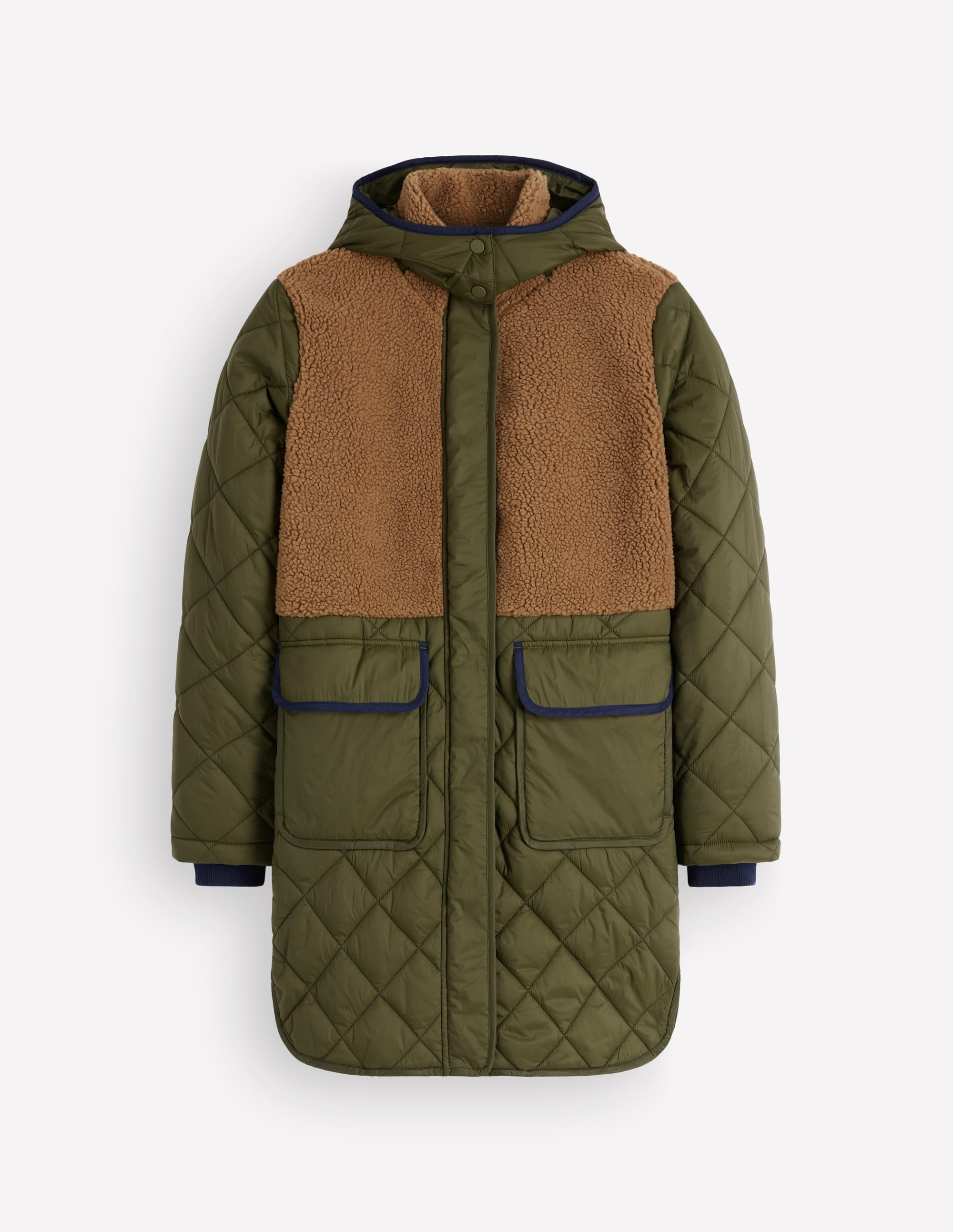 Borg Mix Coat-Woodland Green - Image 7