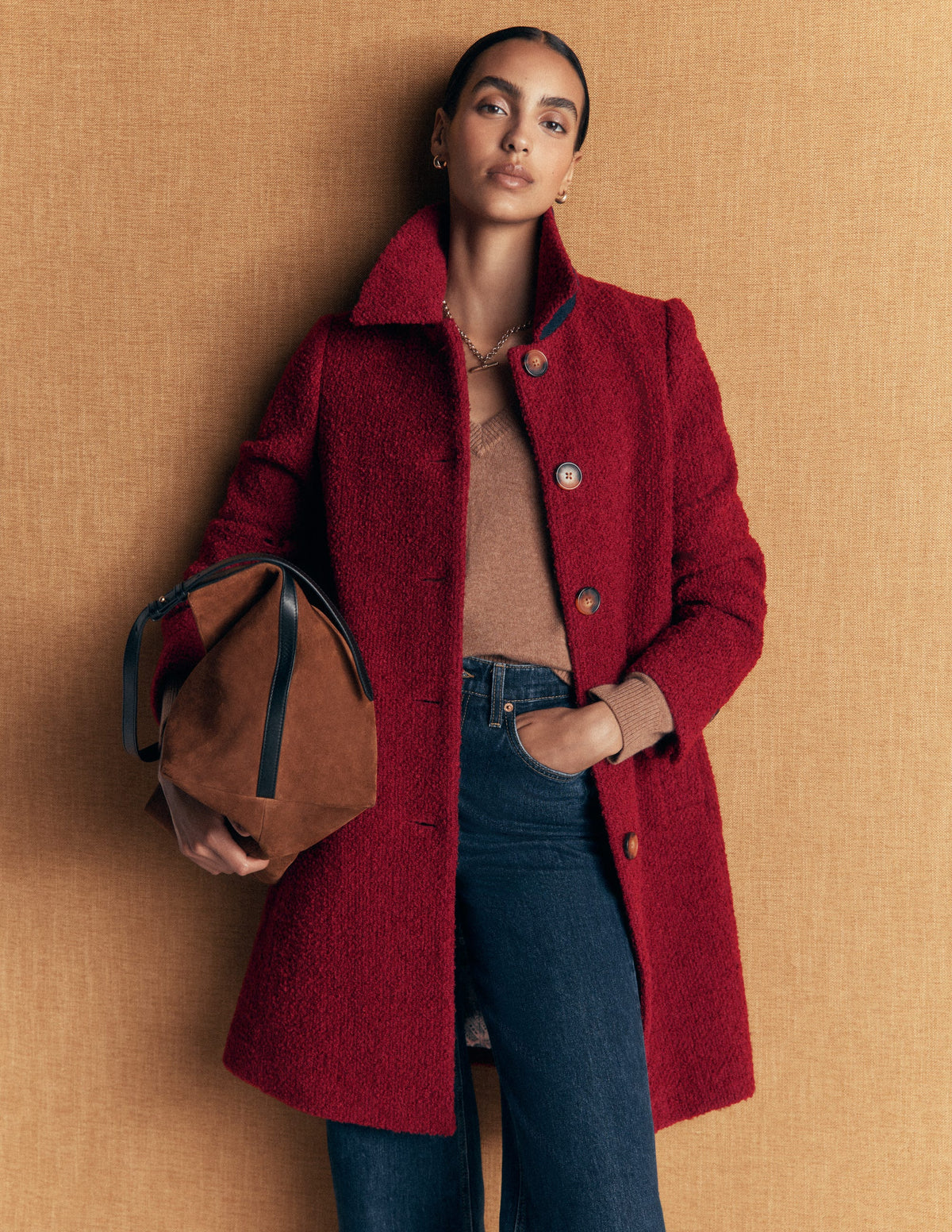 Aylesford Wool Coat-Vino-1