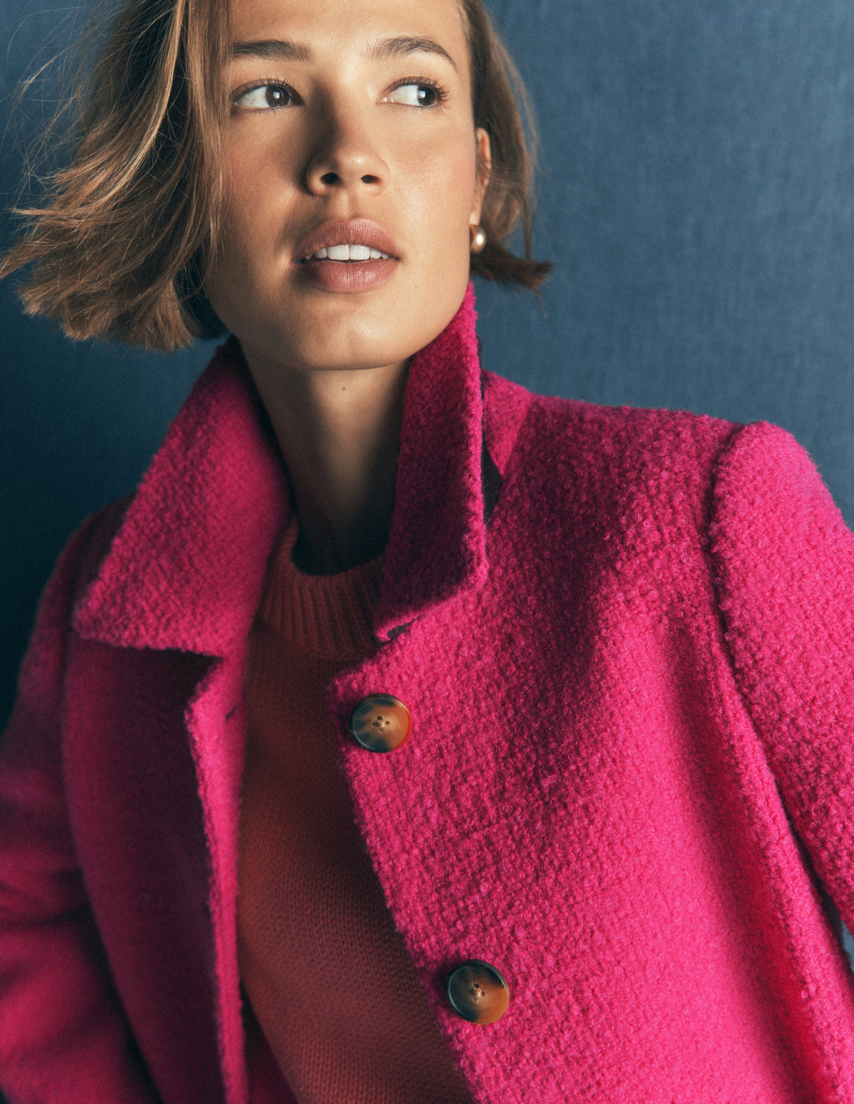 Aylesford Wool Coat-Bright Pink - Image 2