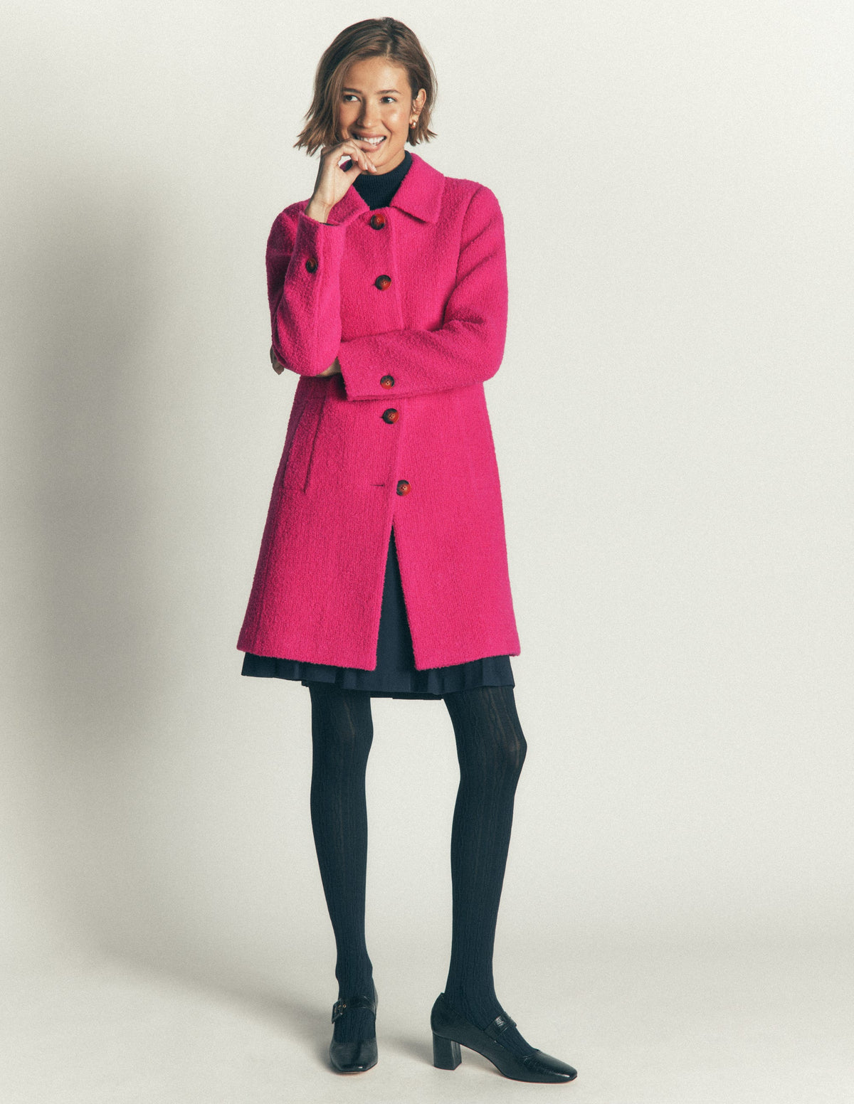 Aylesford Wool Coat-Bright Pink-5