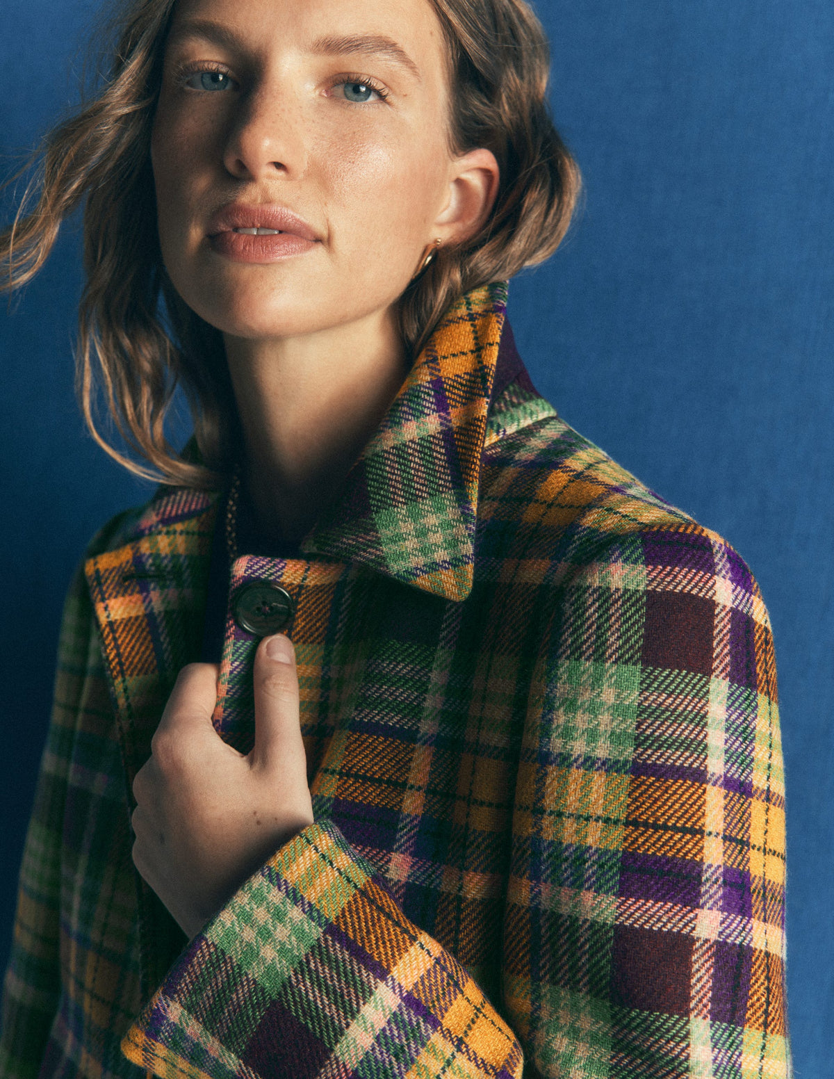 Aylesford Wool Coat-Yellow, Maroon Multi Check-4