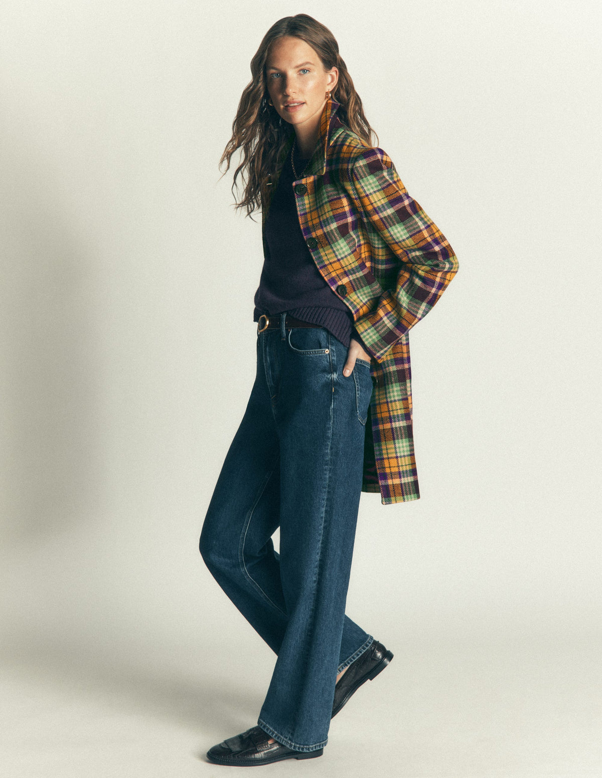 Aylesford Wool Coat-Yellow, Maroon Multi Check - Image 5