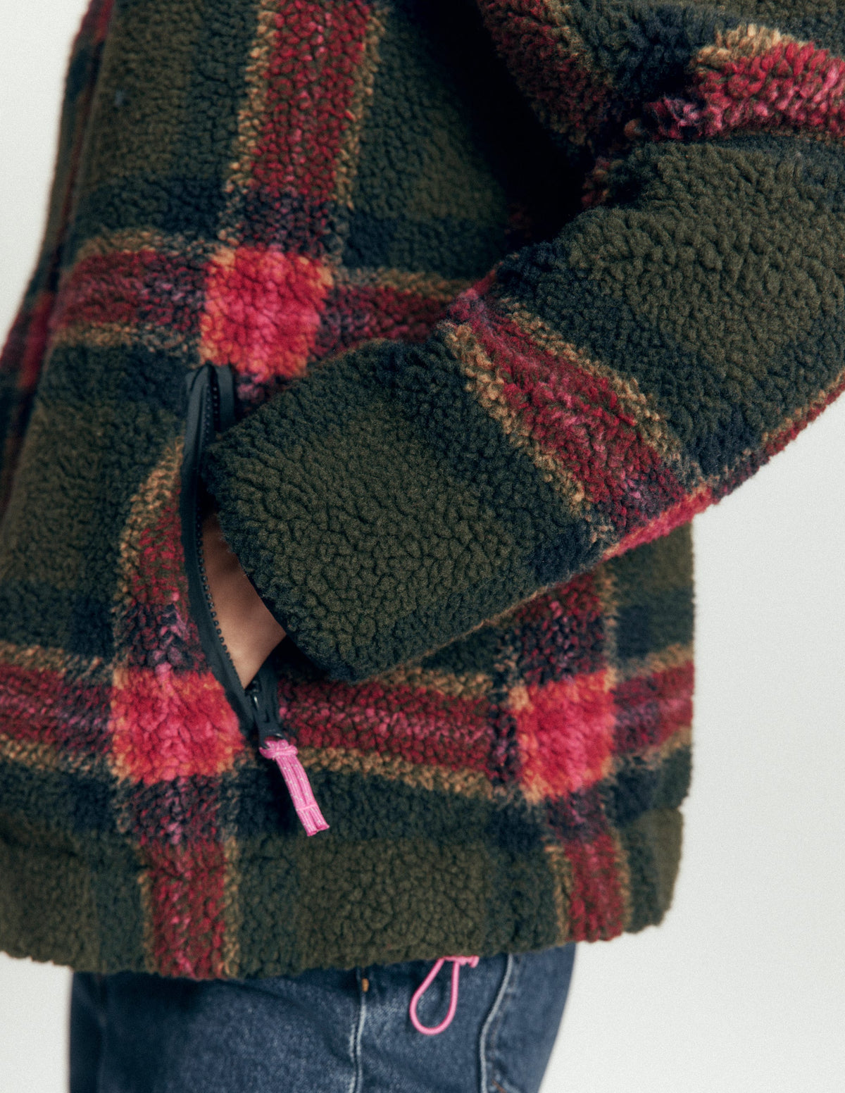 Alnwick Borg Jacket-Olive, Navy and Red Check-3