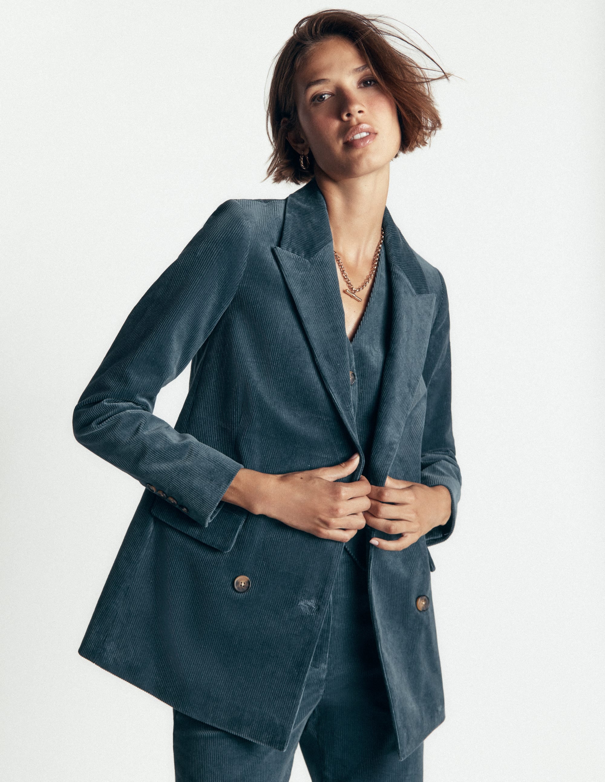 Keswick Cord Blazer-Storm Blue - Image 1