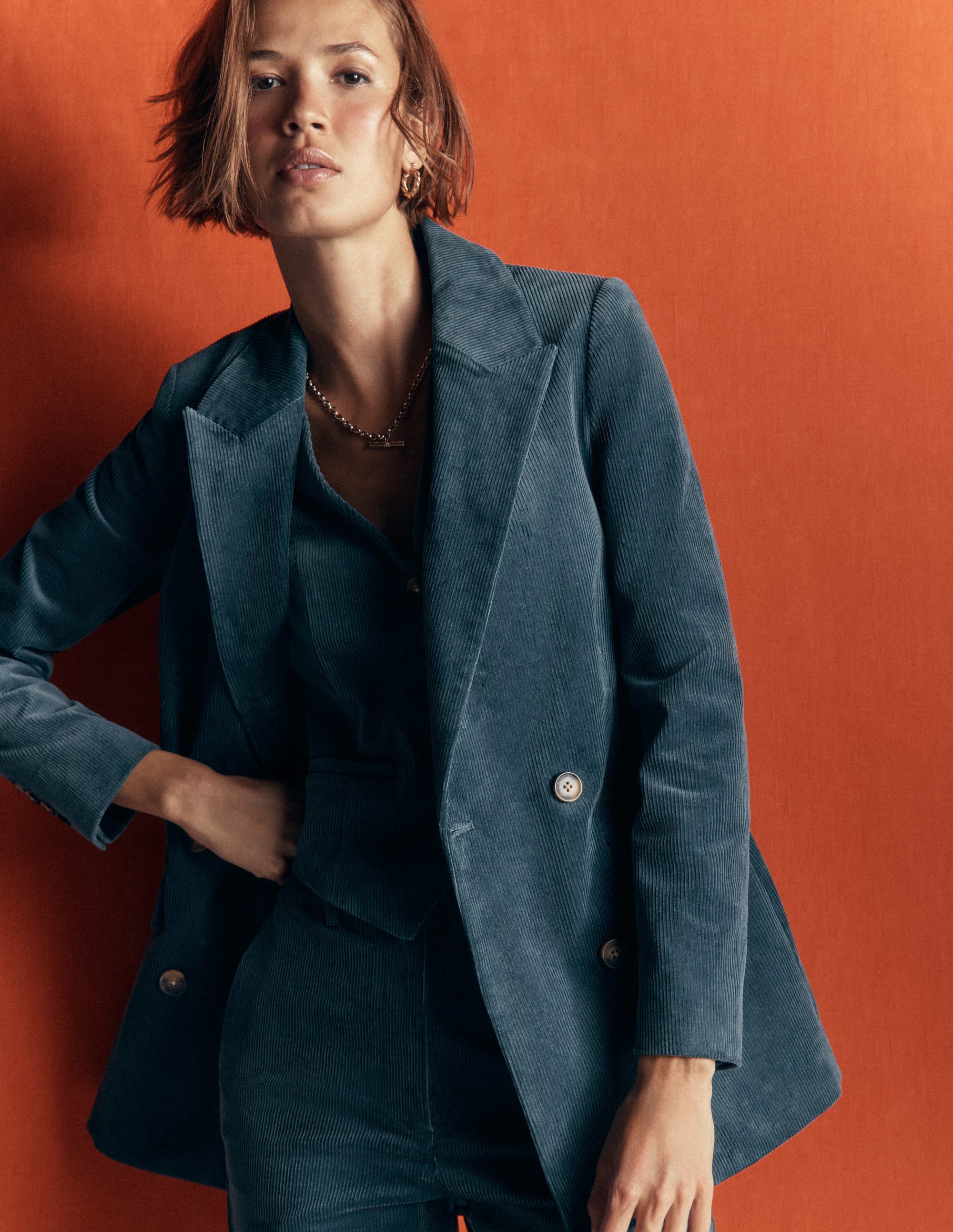 Keswick Cord Blazer-Storm Blue - Image 6