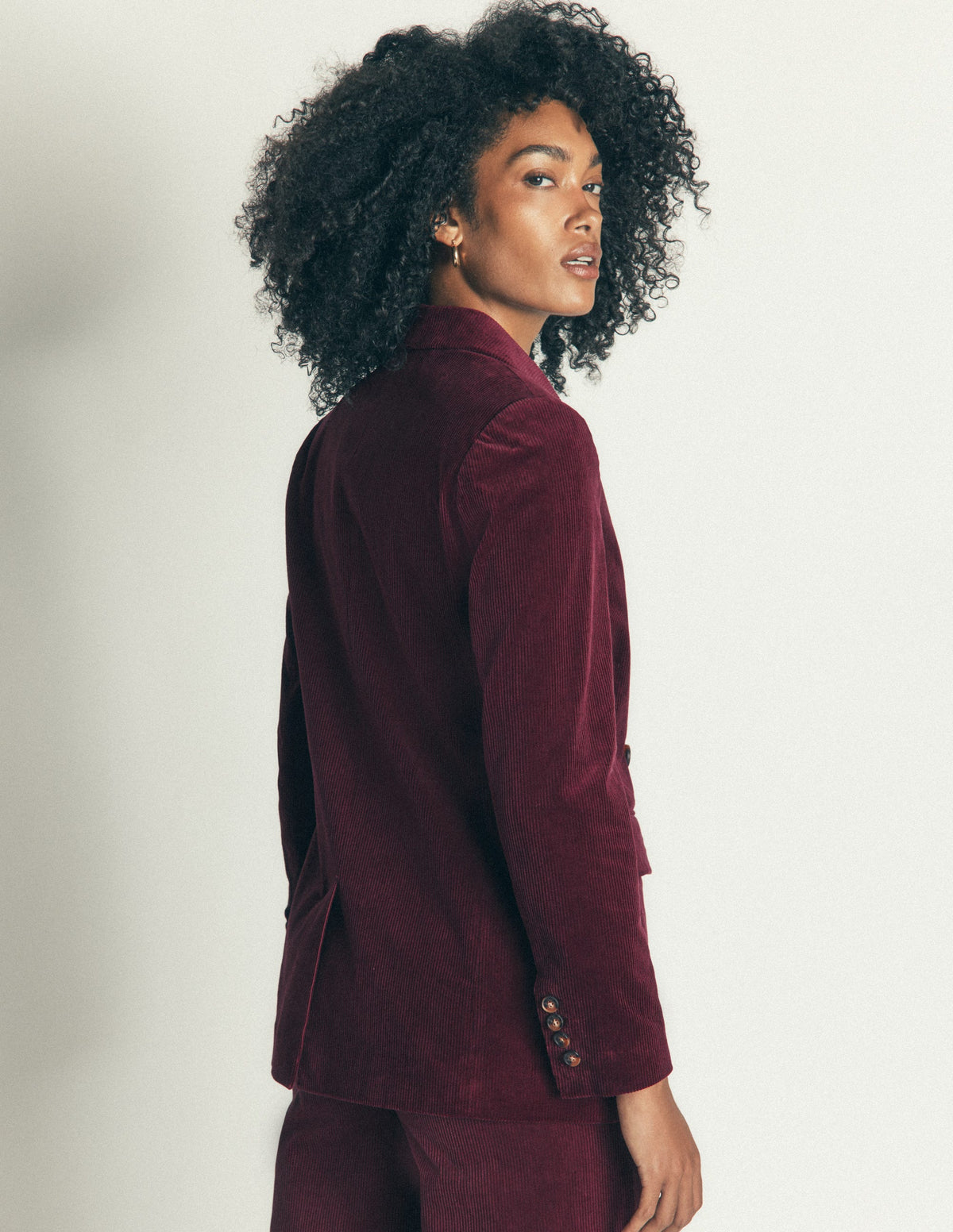 Keswick Cord Blazer-Dark Crimson - Image 3