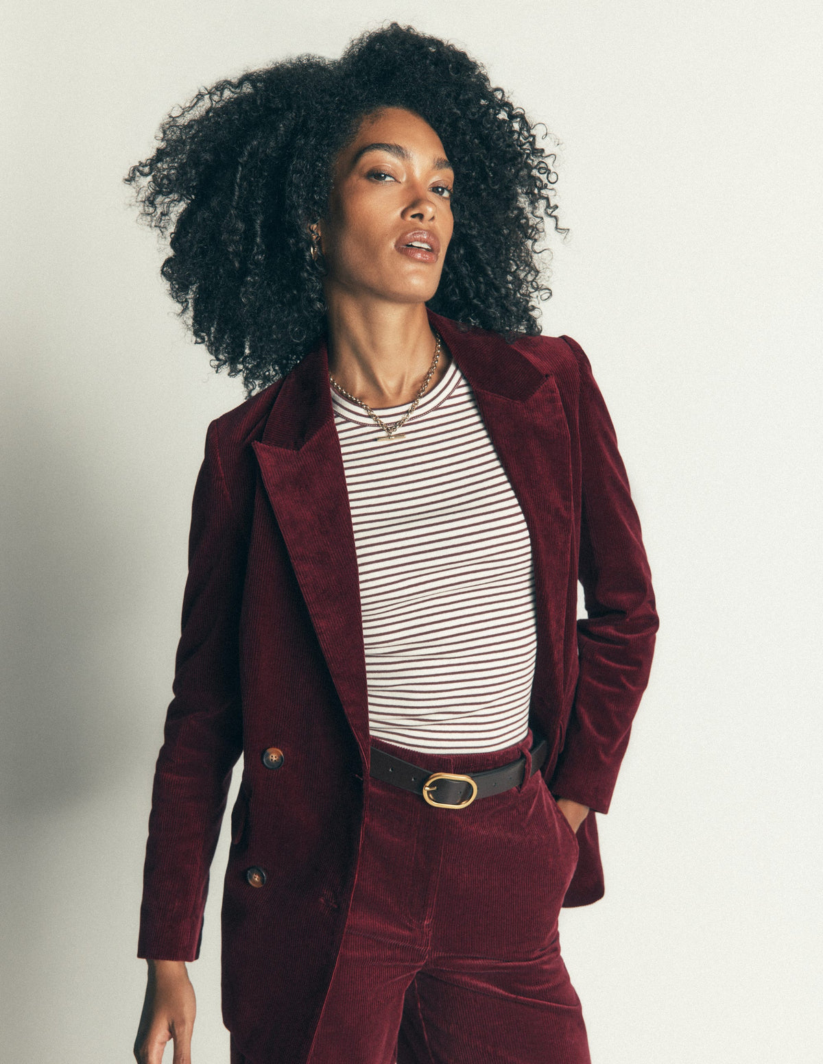 Keswick Cord Blazer-Dark Crimson-4
