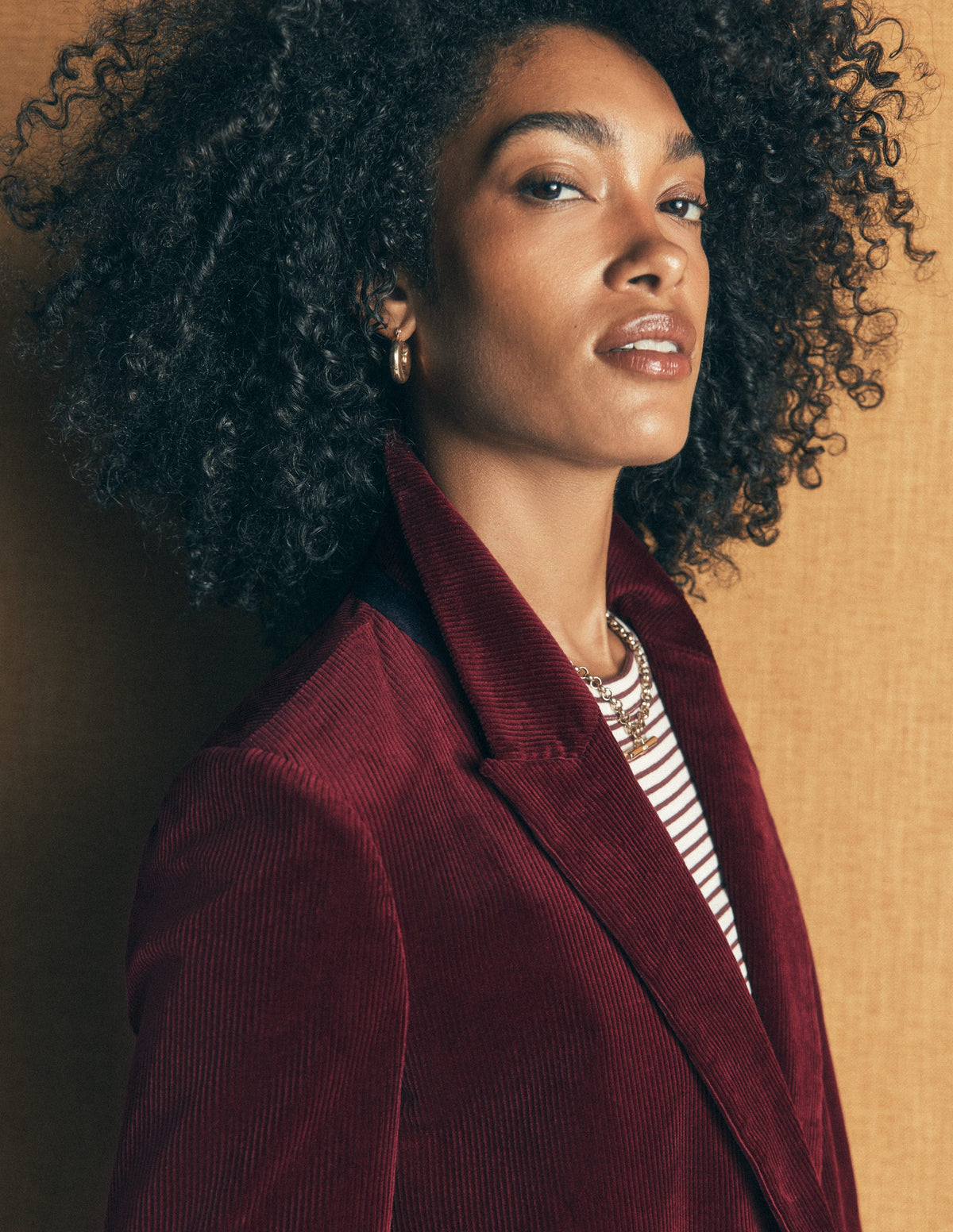 Keswick Cord Blazer-Dark Crimson - Image 5