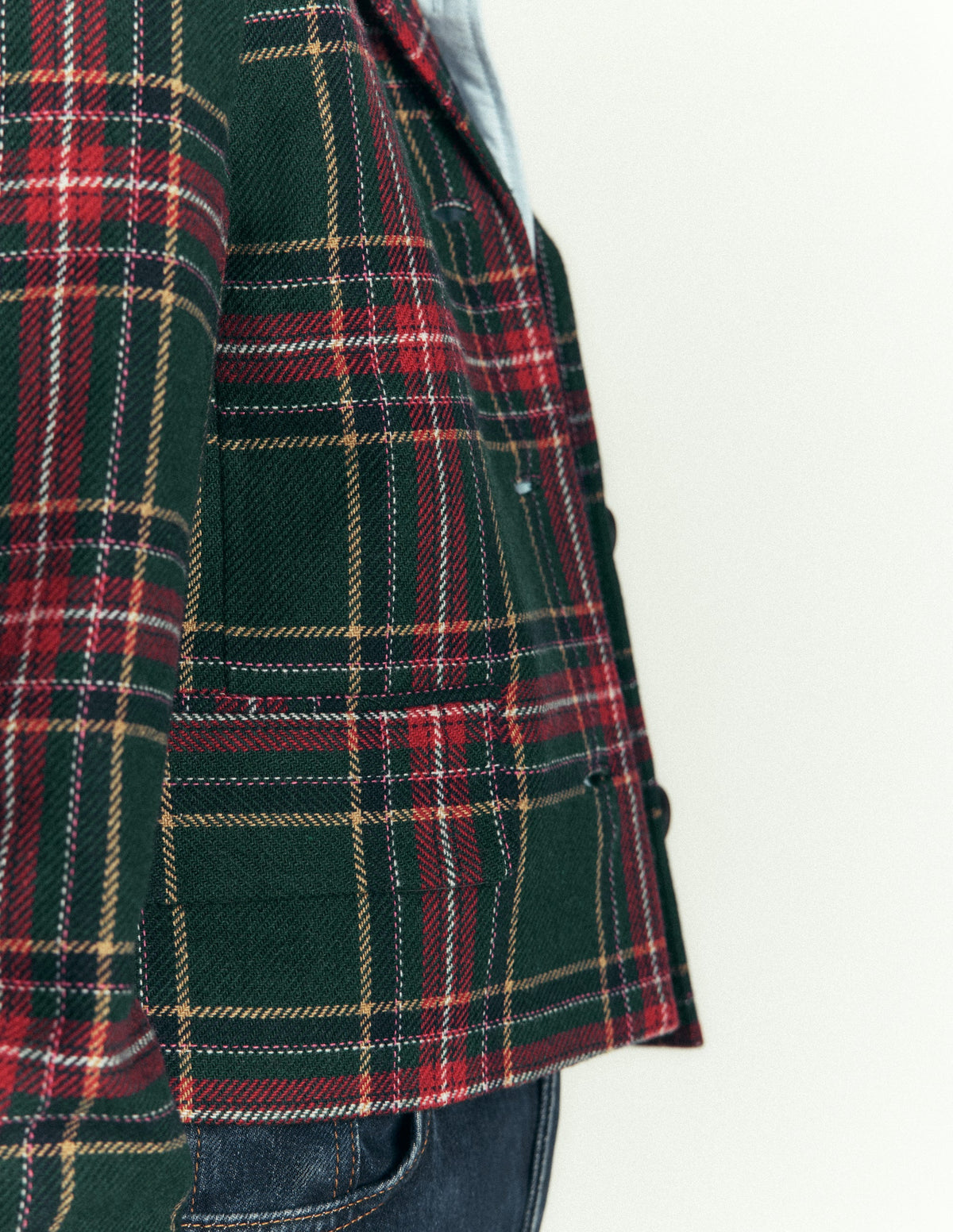 Dartmouth Wool Blend Blazer-Green, Navy and Red Check-2