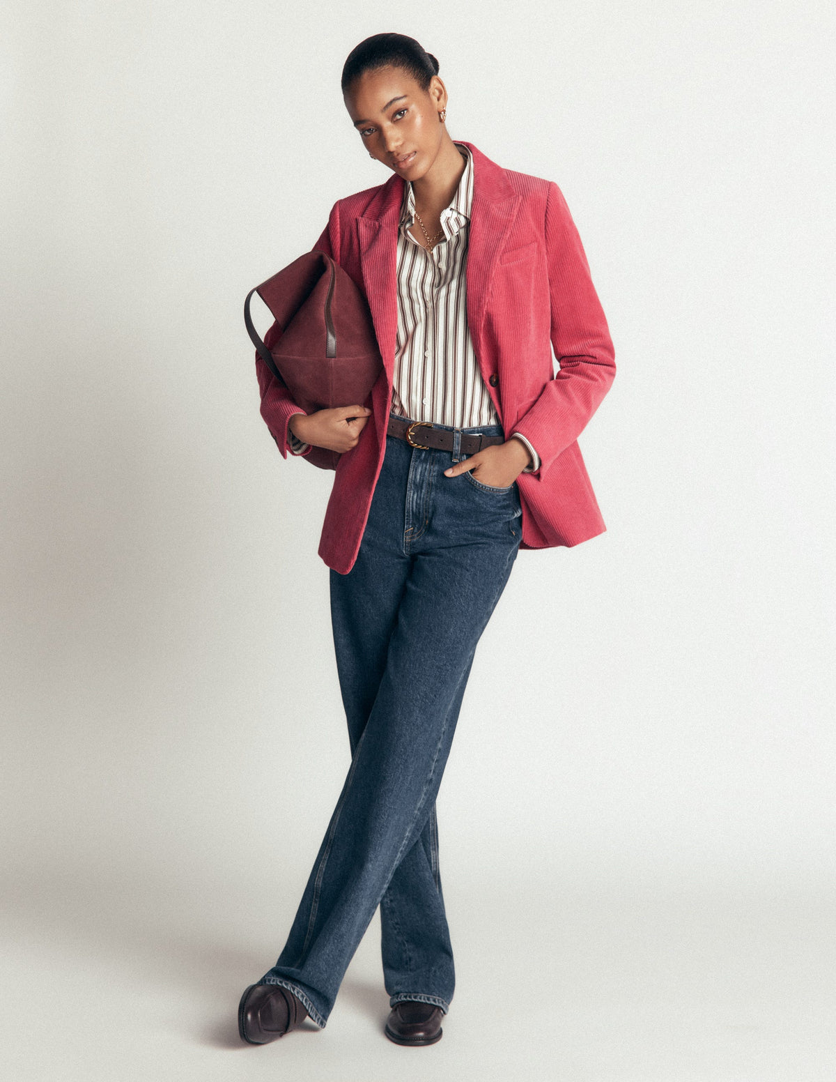 Woodbridge Cord Blazer-Cherry Blush-6