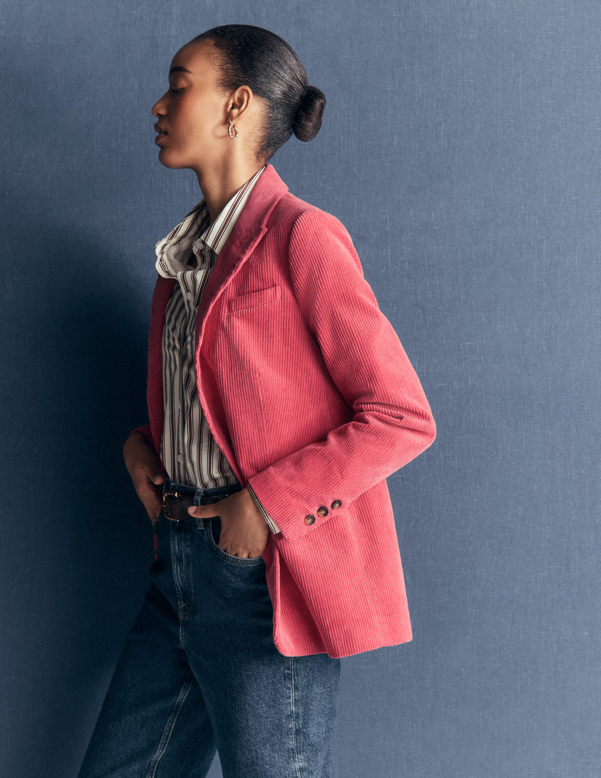Woodbridge Cord Blazer-Cherry Blush-4