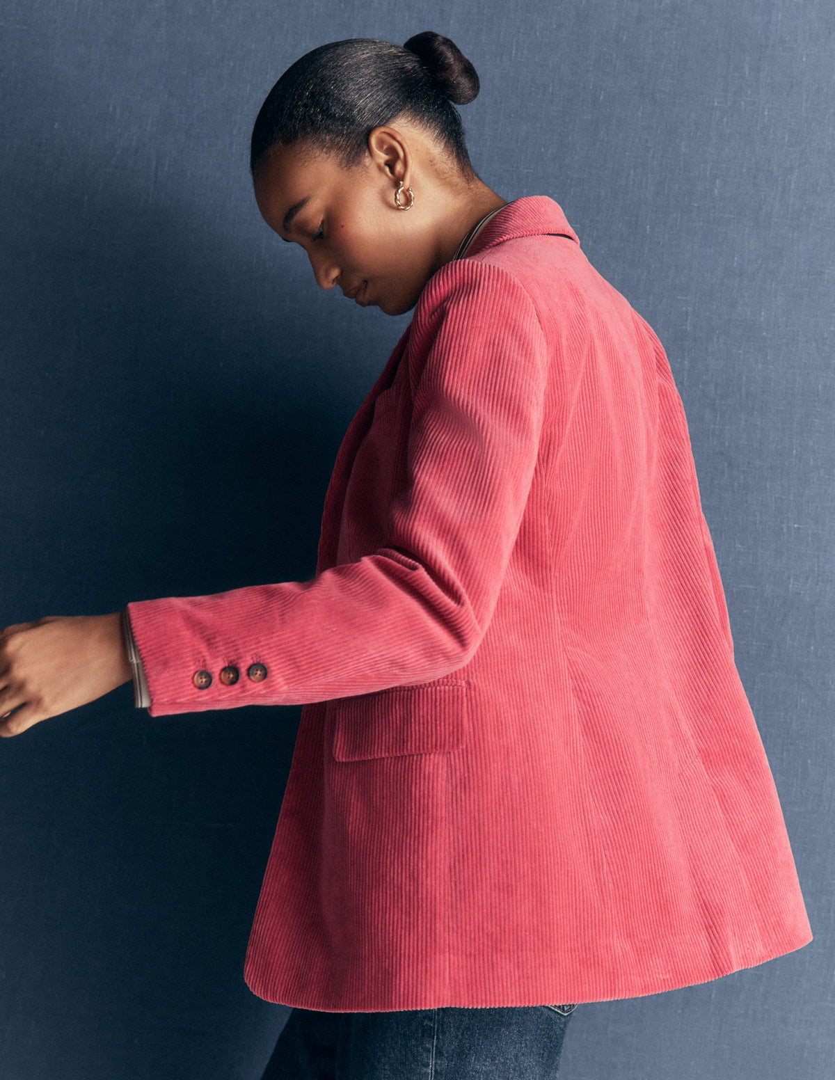 Woodbridge Cord Blazer-Cherry Blush-5