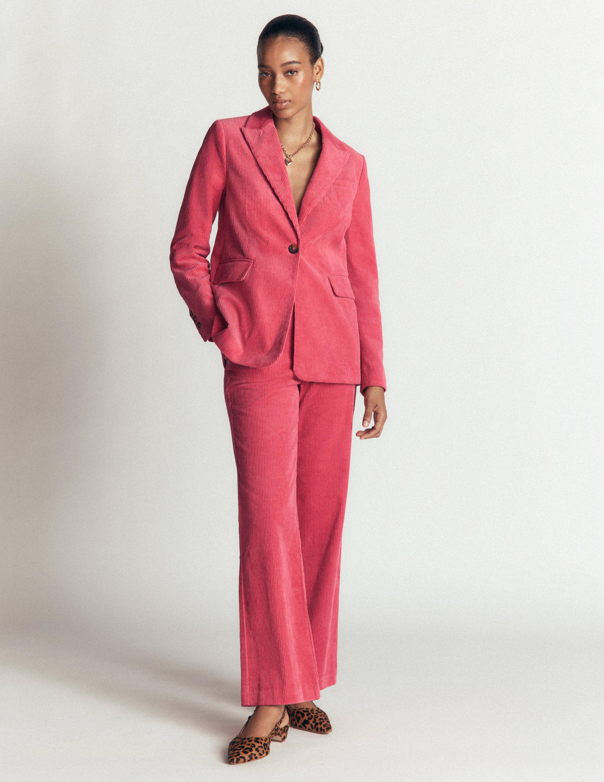 Woodbridge Cord Blazer-Cherry Blush-1